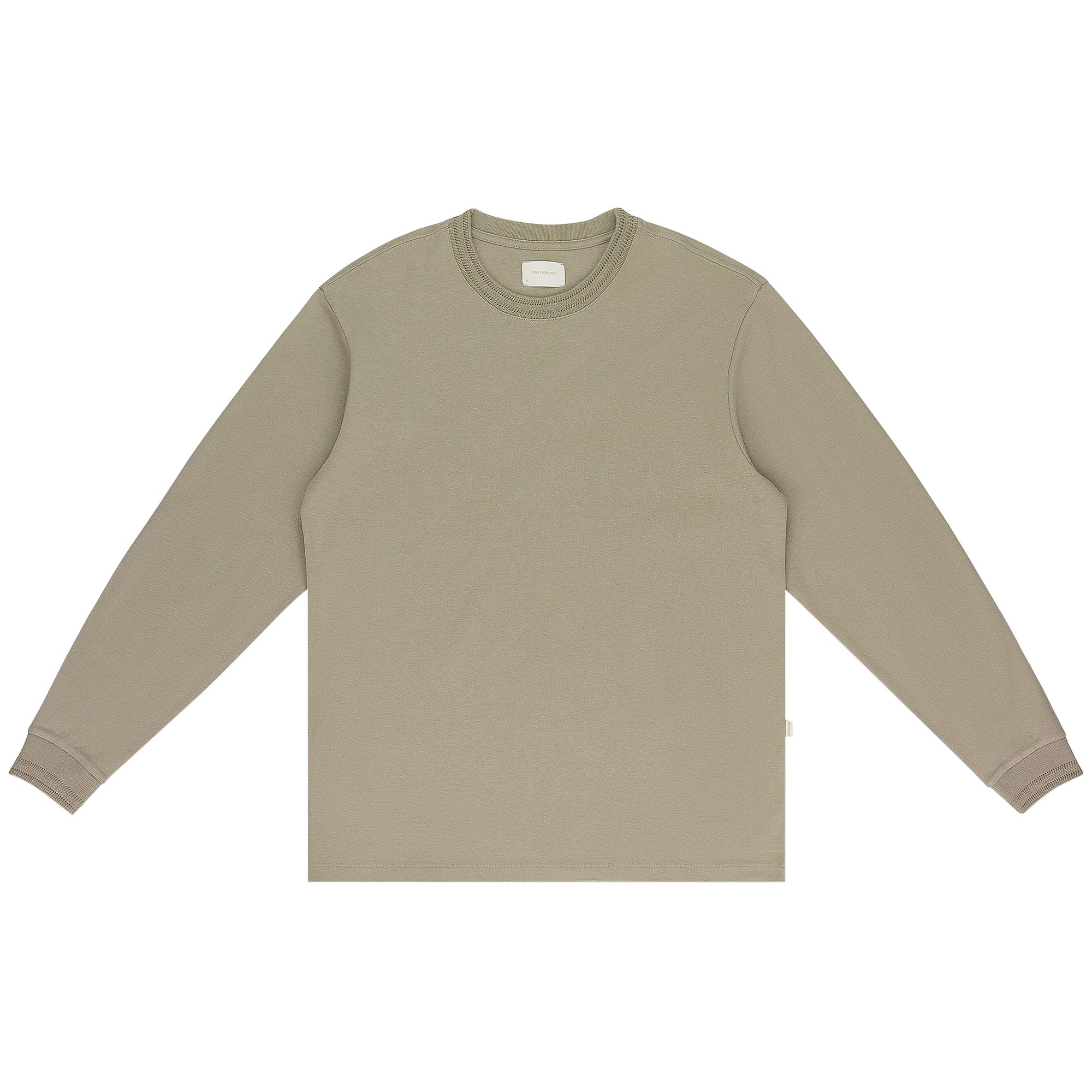 Pre-owned Aimé Leon Dore Pointelle Long-sleeve T-shirt 'laurel Oak' | Tan | Men's Size M In Brown