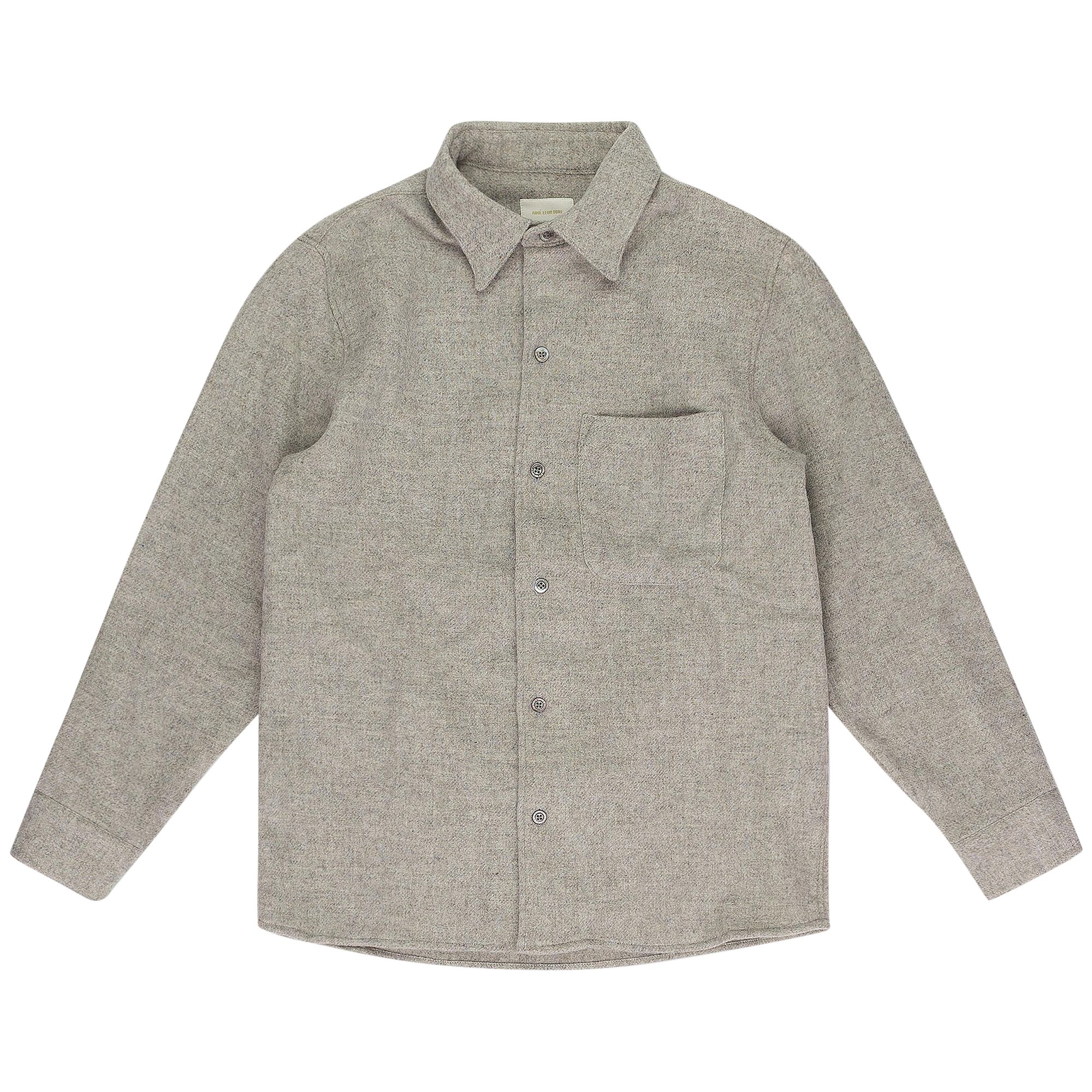 Pre-owned Aimé Leon Dore Merino Wool Button-down Shirt 'oatmeal' | Cream | Men's Size S In White