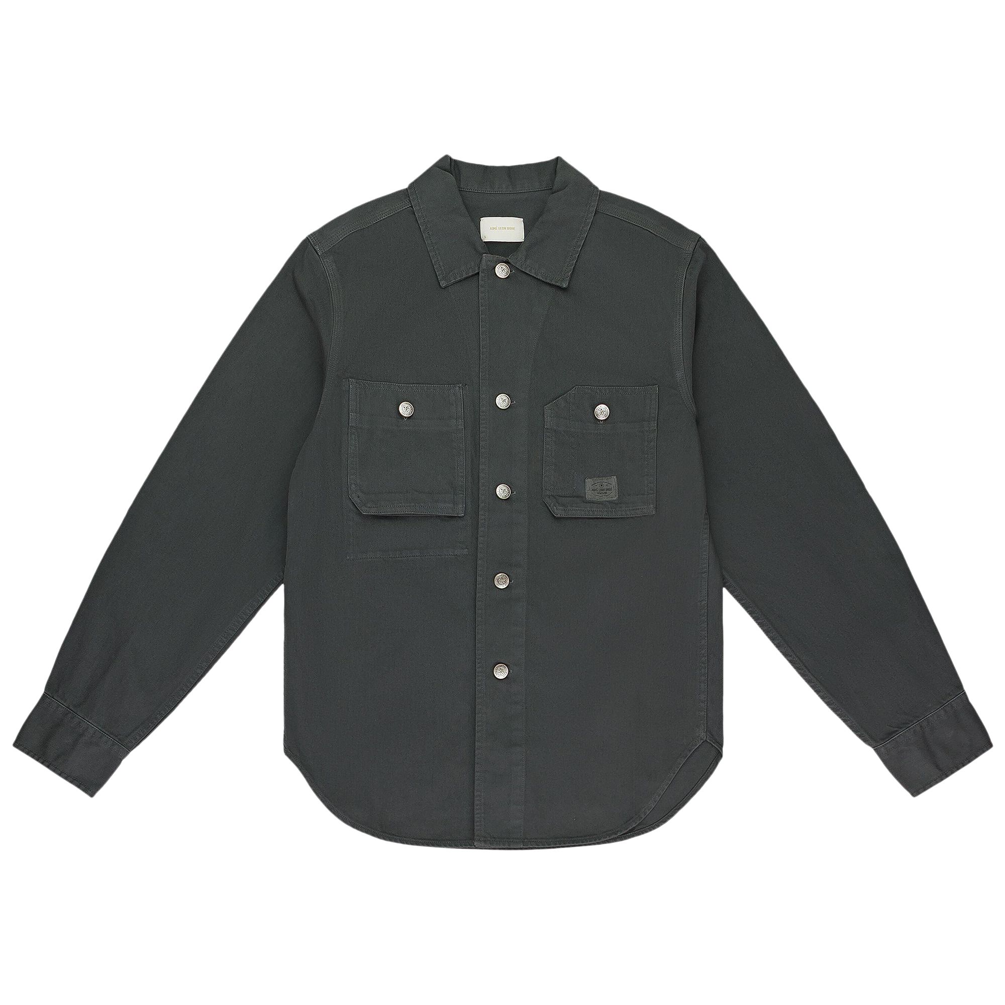 Pre-owned Aimé Leon Dore Twill Work Button-down Shirt 'volcanic Ash' | Grey | Men's Size S In Gray