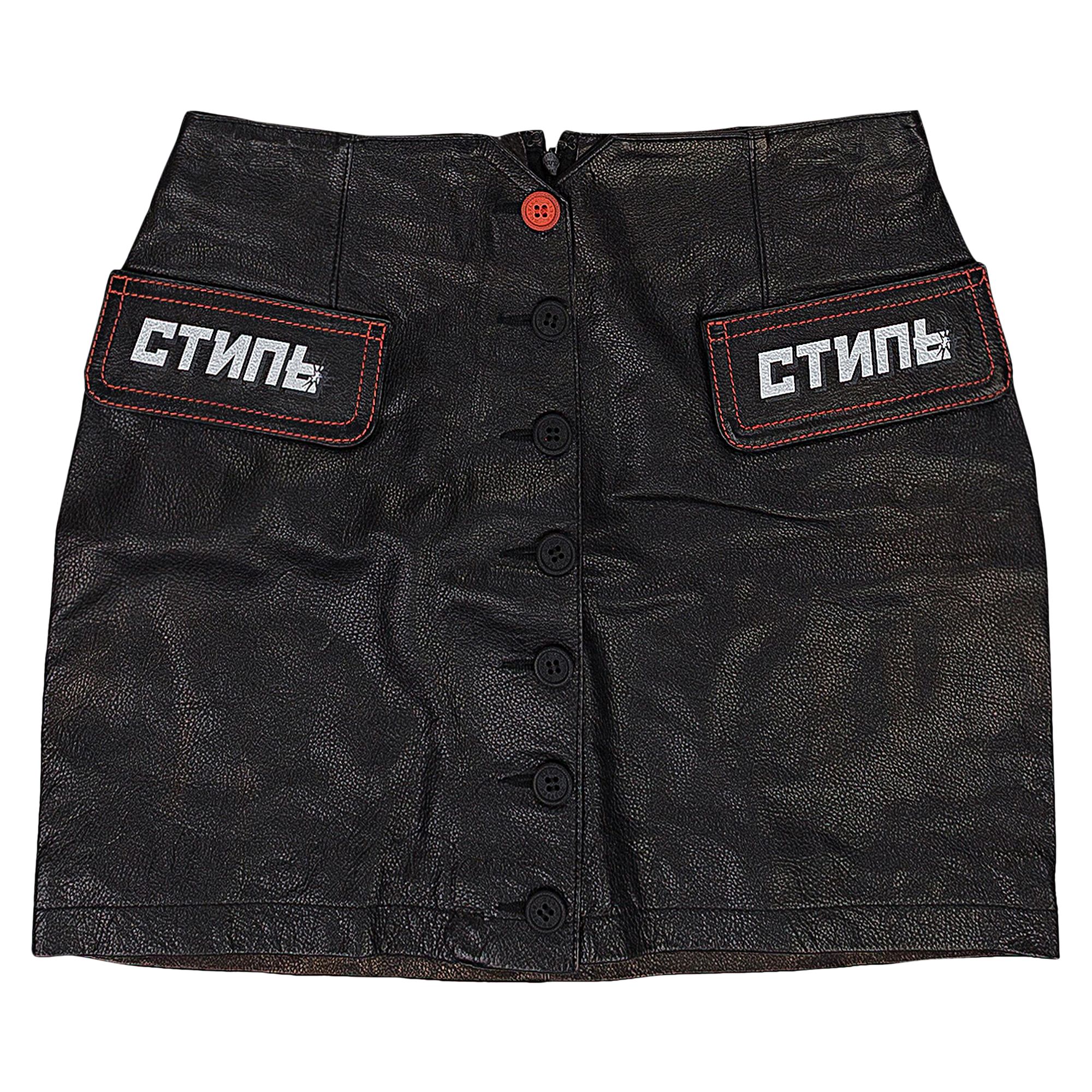 Pre-owned Heron Preston Leather Mini Skirt 'black' | Women's Size S