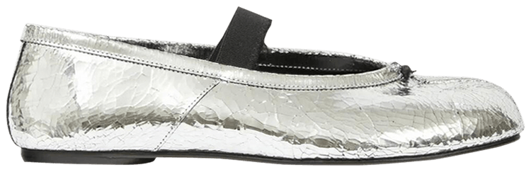 Maison Margiela Wmns Tabi Ballerina Flat Elastic Band Silver