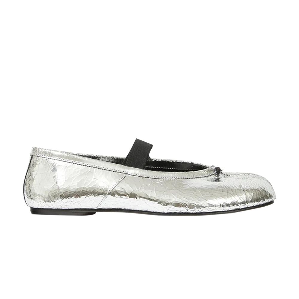 Pre-owned Maison Margiela Wmns Tabi Ballerina Flat Elastic Band 'silver' | Women's Size 39