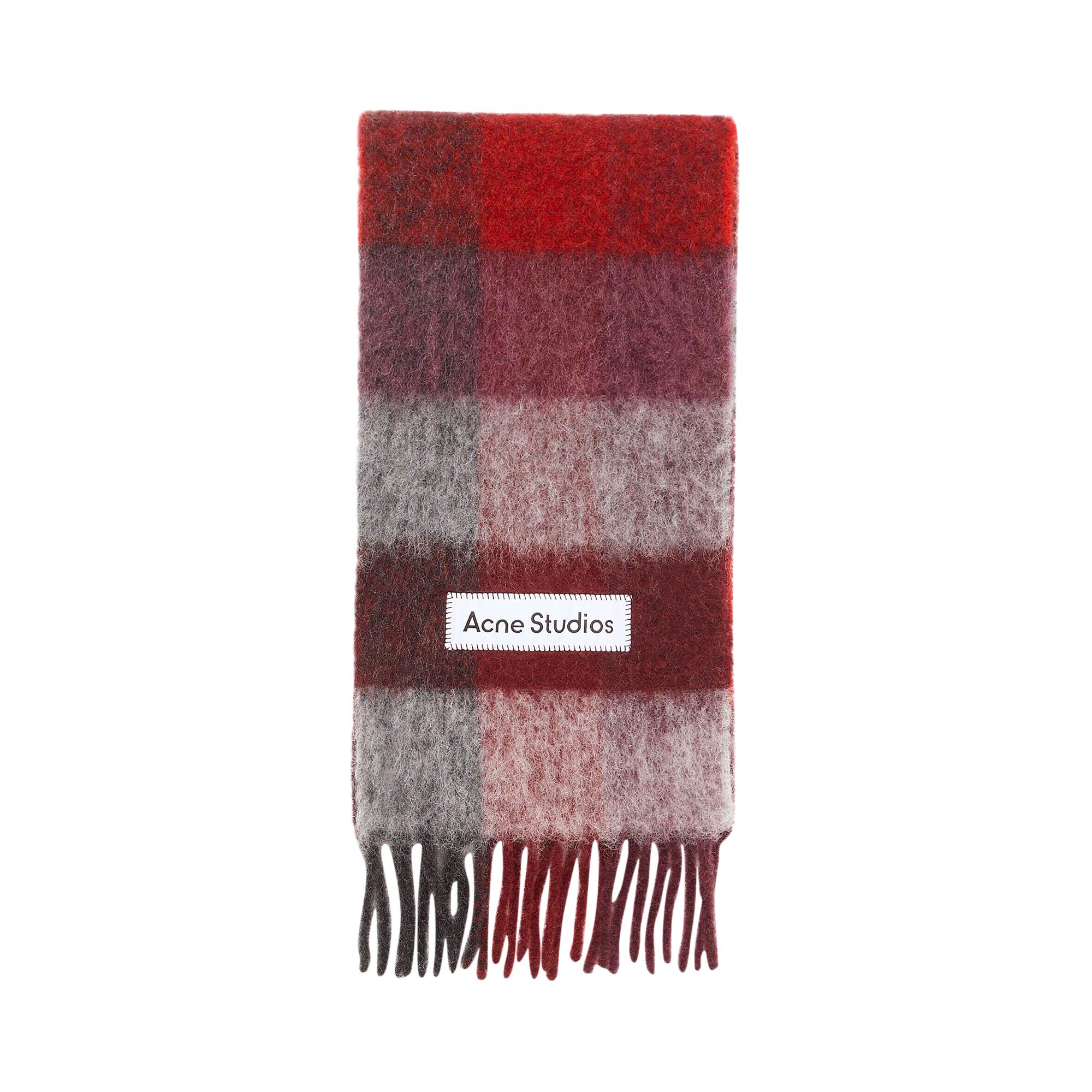 Pre-owned Acne Studios Mohair Checked Scarf 'red/black' | Men's Size Onesize