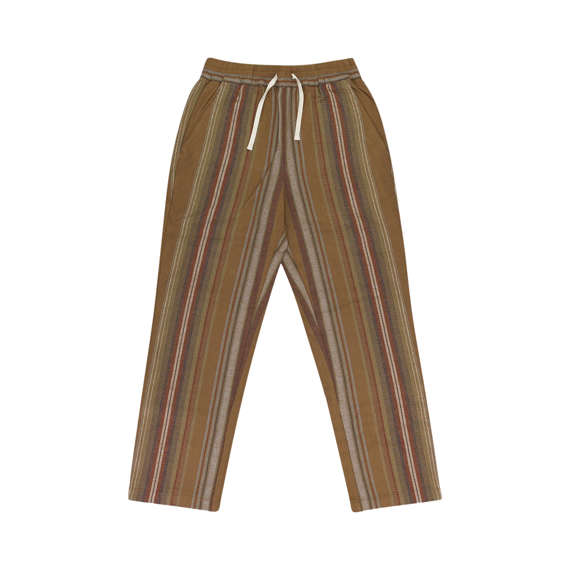 Pre-owned Aimé Leon Dore Blanket Stripe Drawstring Pants 'brown Stripe' | Men's Size S