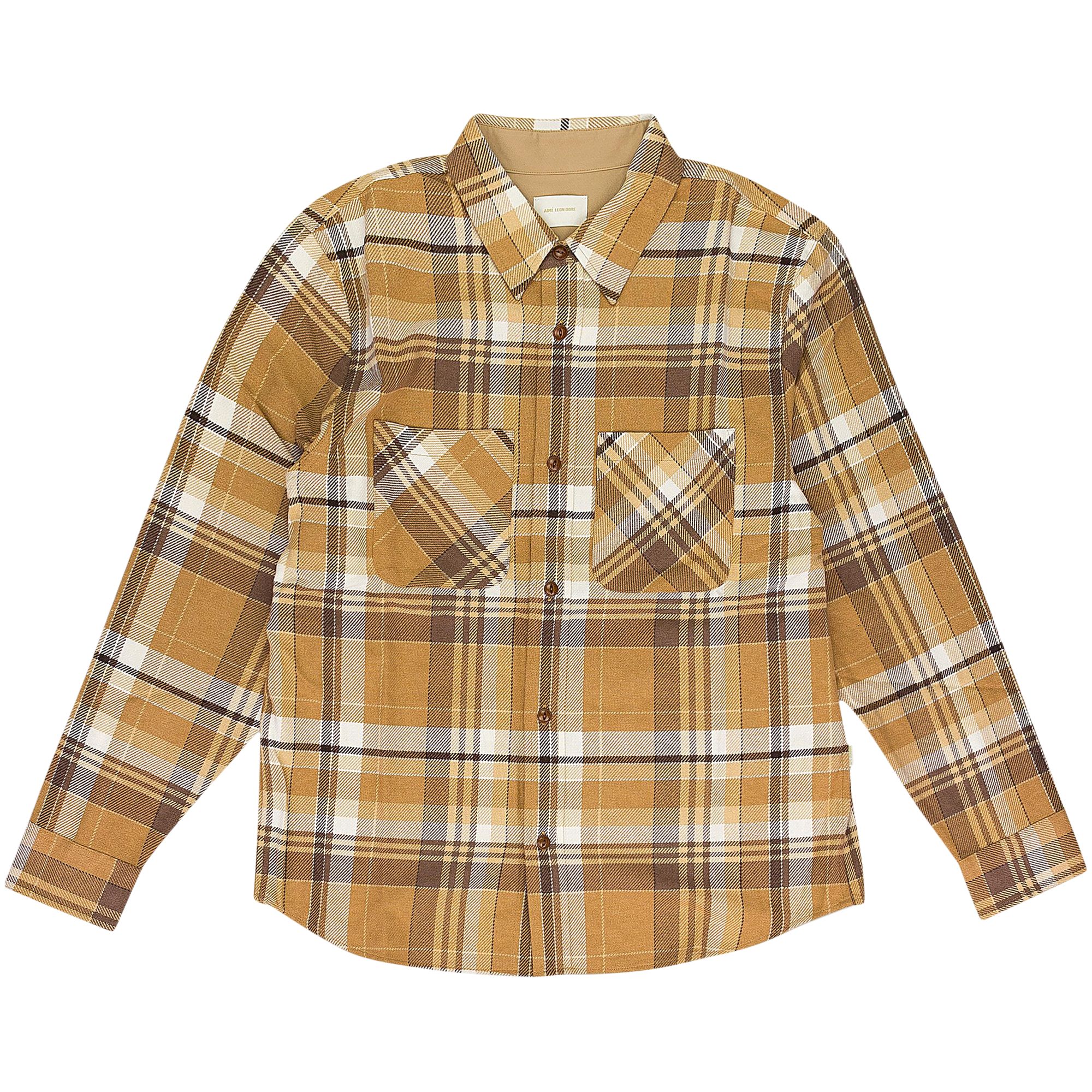 Pre-owned Aimé Leon Dore Plaid Cotton Button-down Shirt 'brown Plaid' | Men's Size Xl