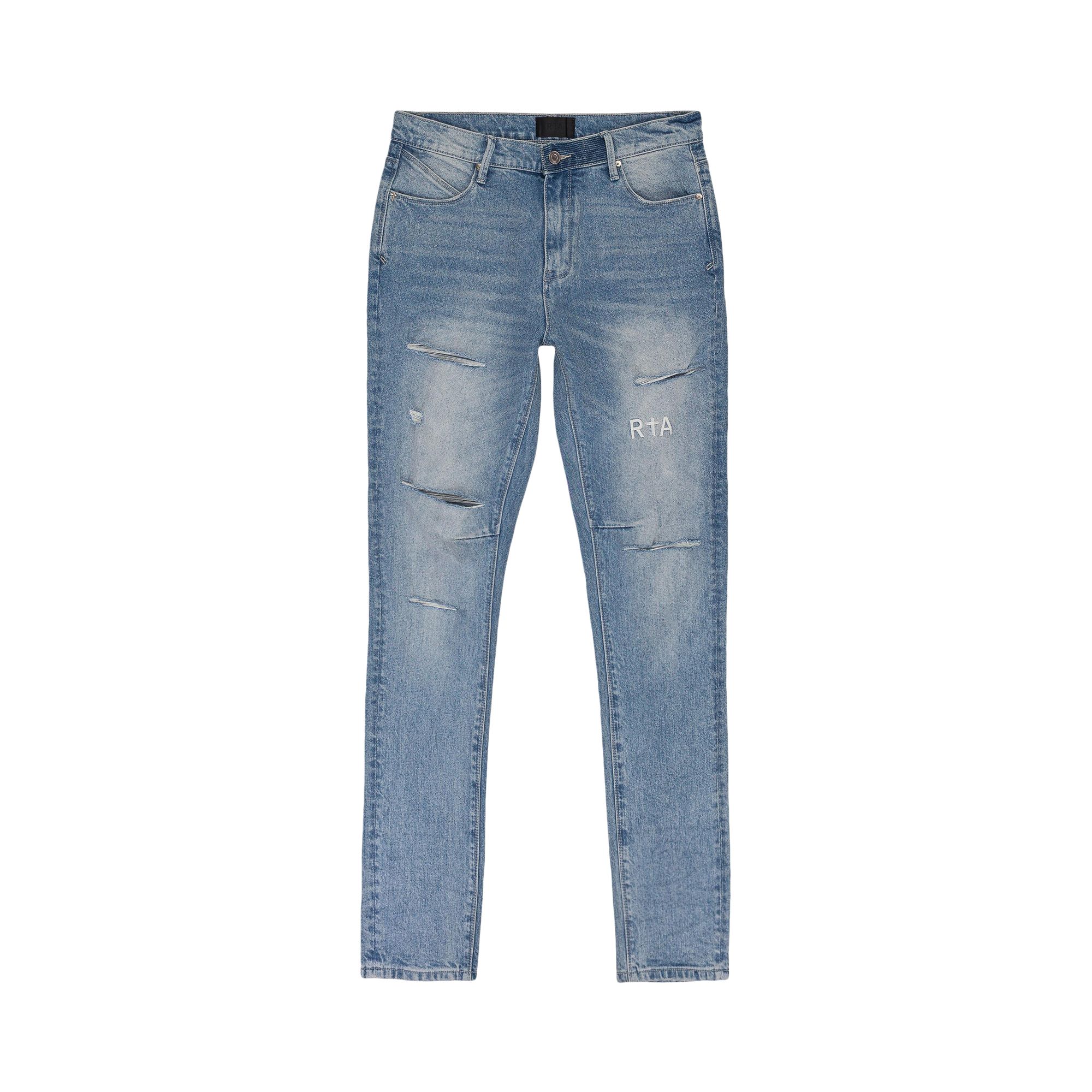 Pre-owned Rta Faded Distressed Skinny Jeans 'blue' | Men's Size 38