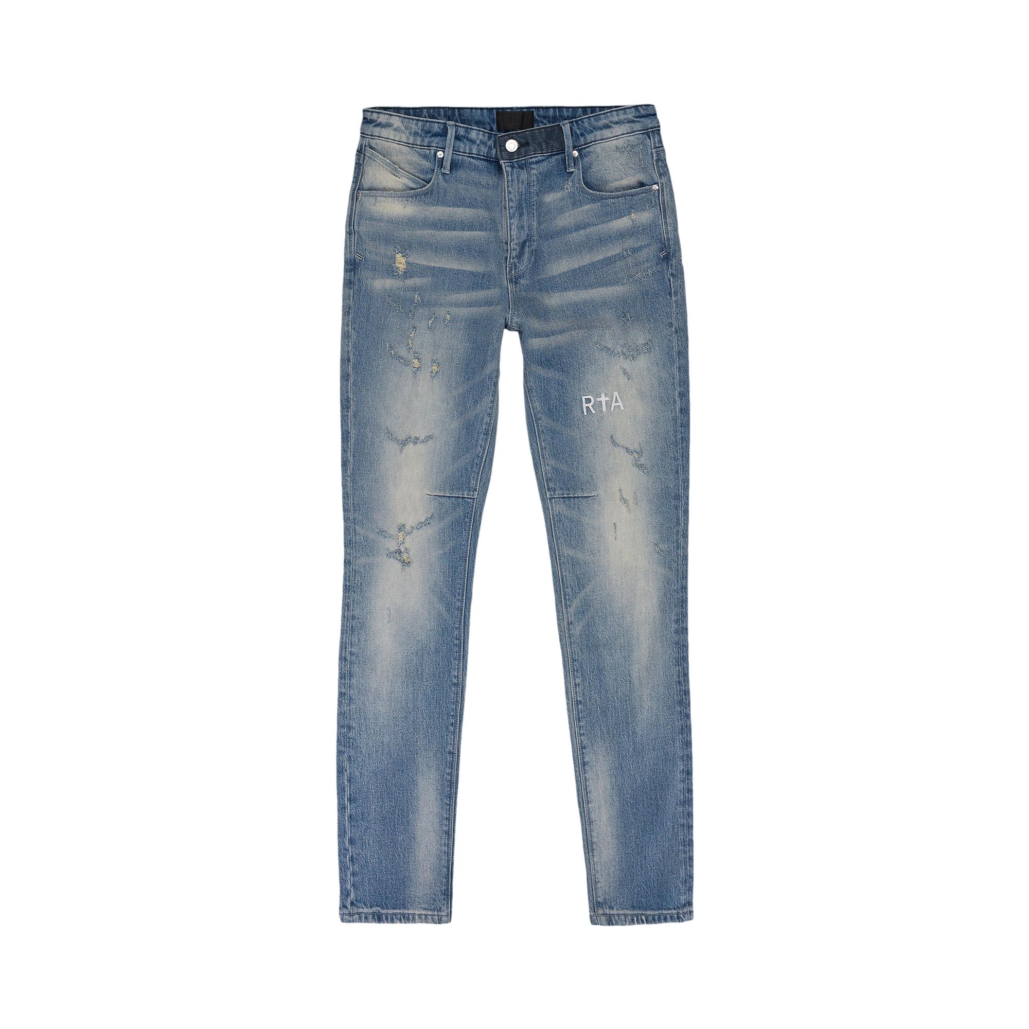 Pre-owned Rta Light Wash Distressed Skinny Jeans 'blue' | Men's Size 38