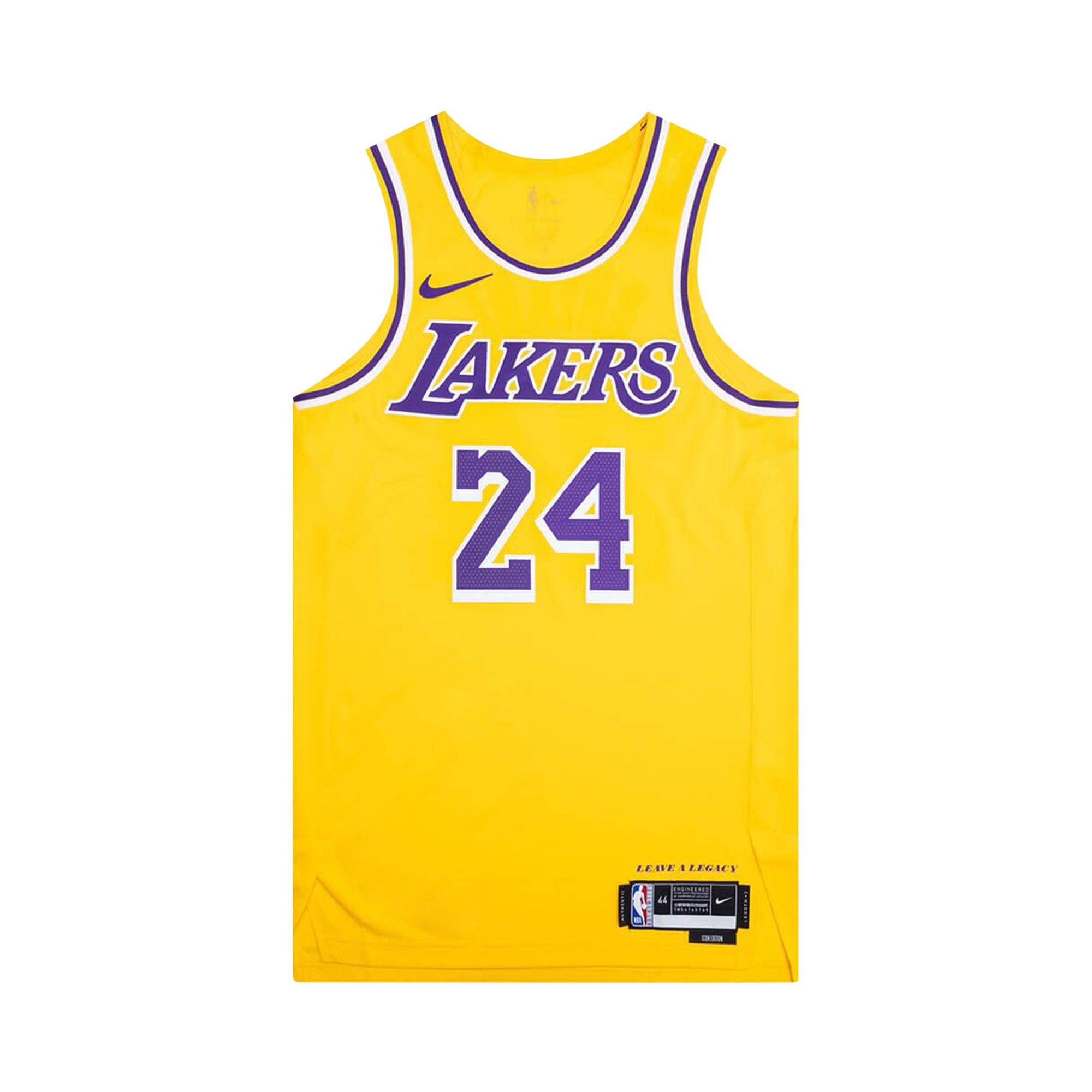 Pre-owned Nike Los Angeles Lakers 2022/23 Kobe Bryant Icon Edition Dri-fit Adv Authentic Jersey 'gold' | Yello In Yellow