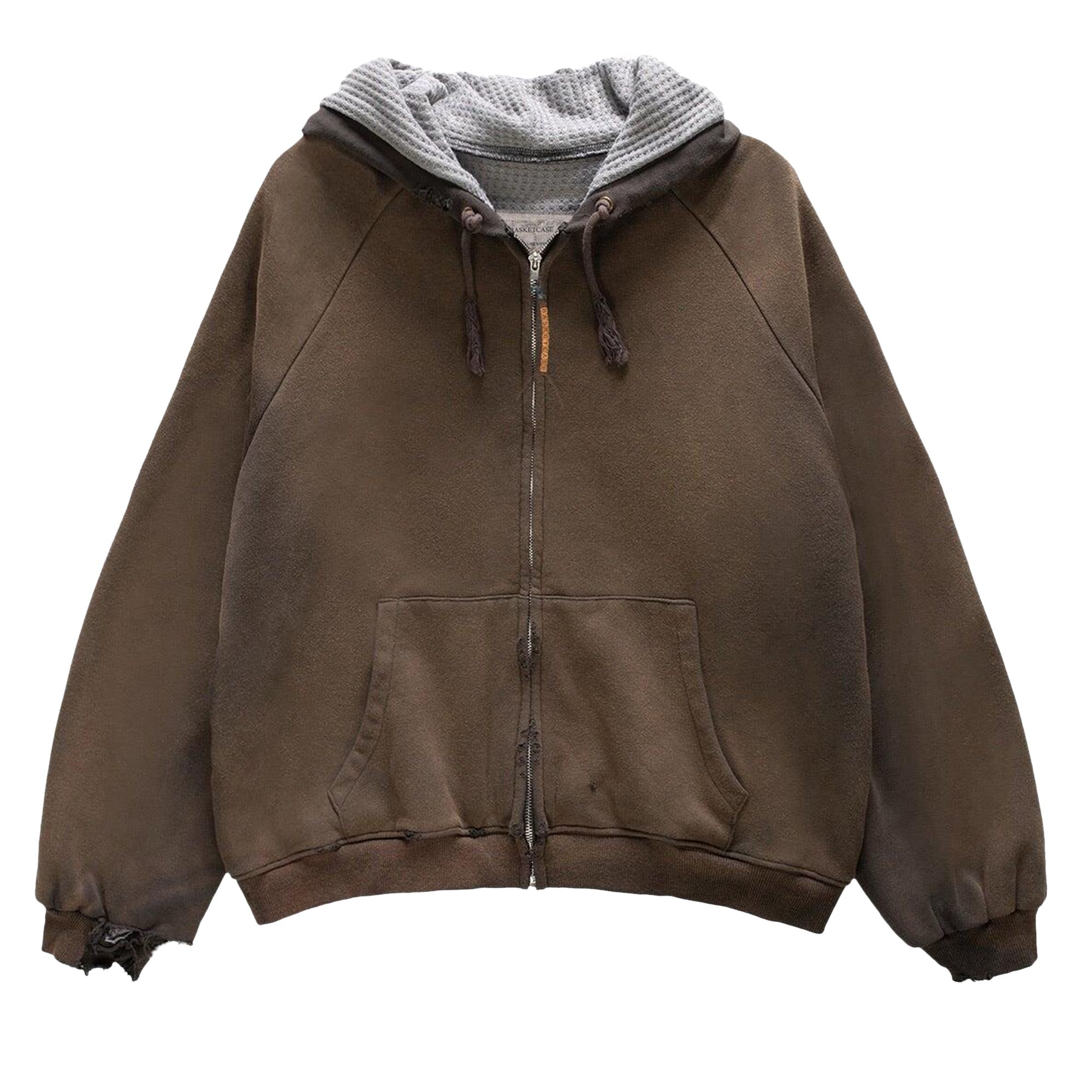Pre-owned Basketcase Gallery Hench Thermal Lined Hoodie 'potassium' | Brown | Men's Size S