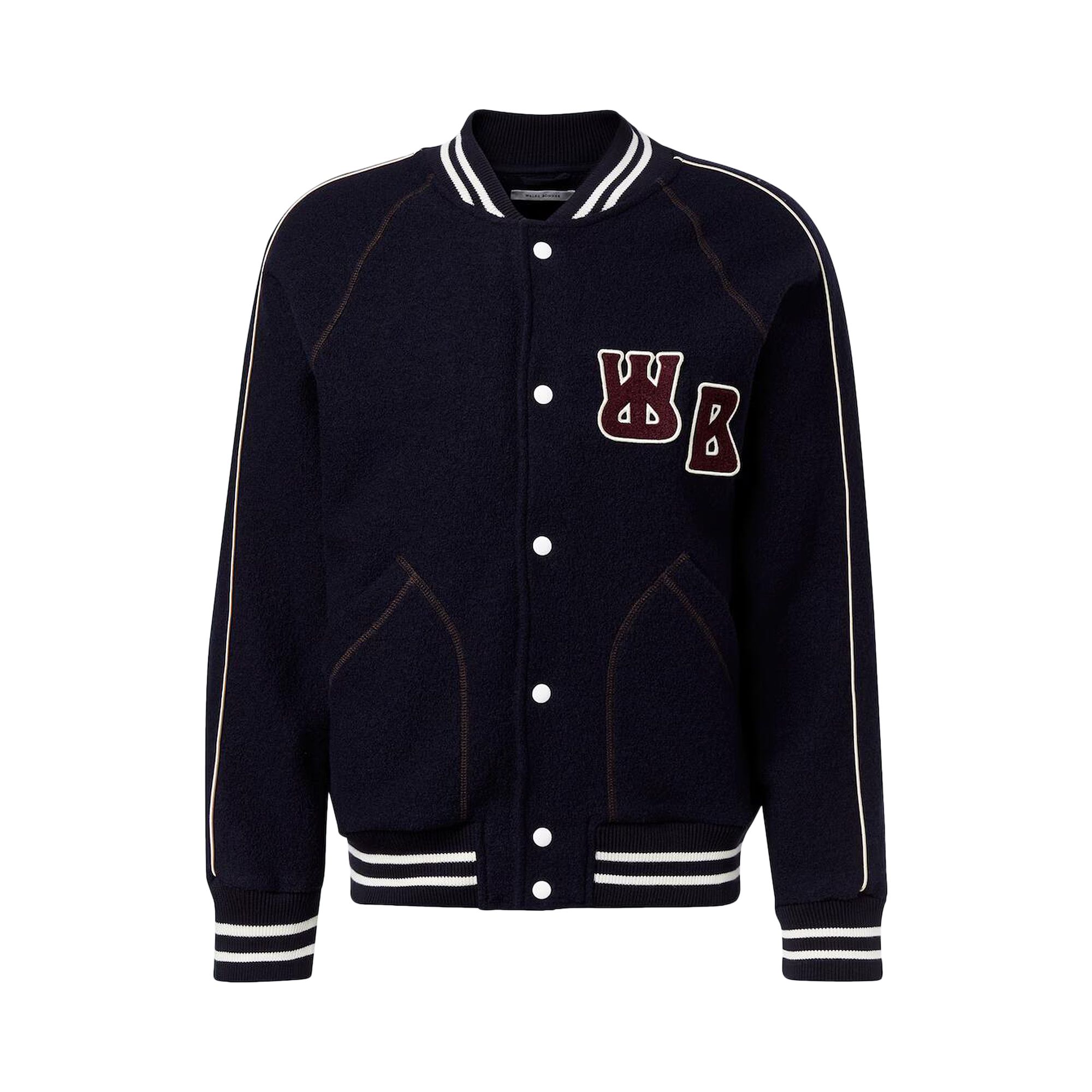 Pre-owned Wales Bonner October Varsity Jacket 'navy' | Blue | Men's Size L