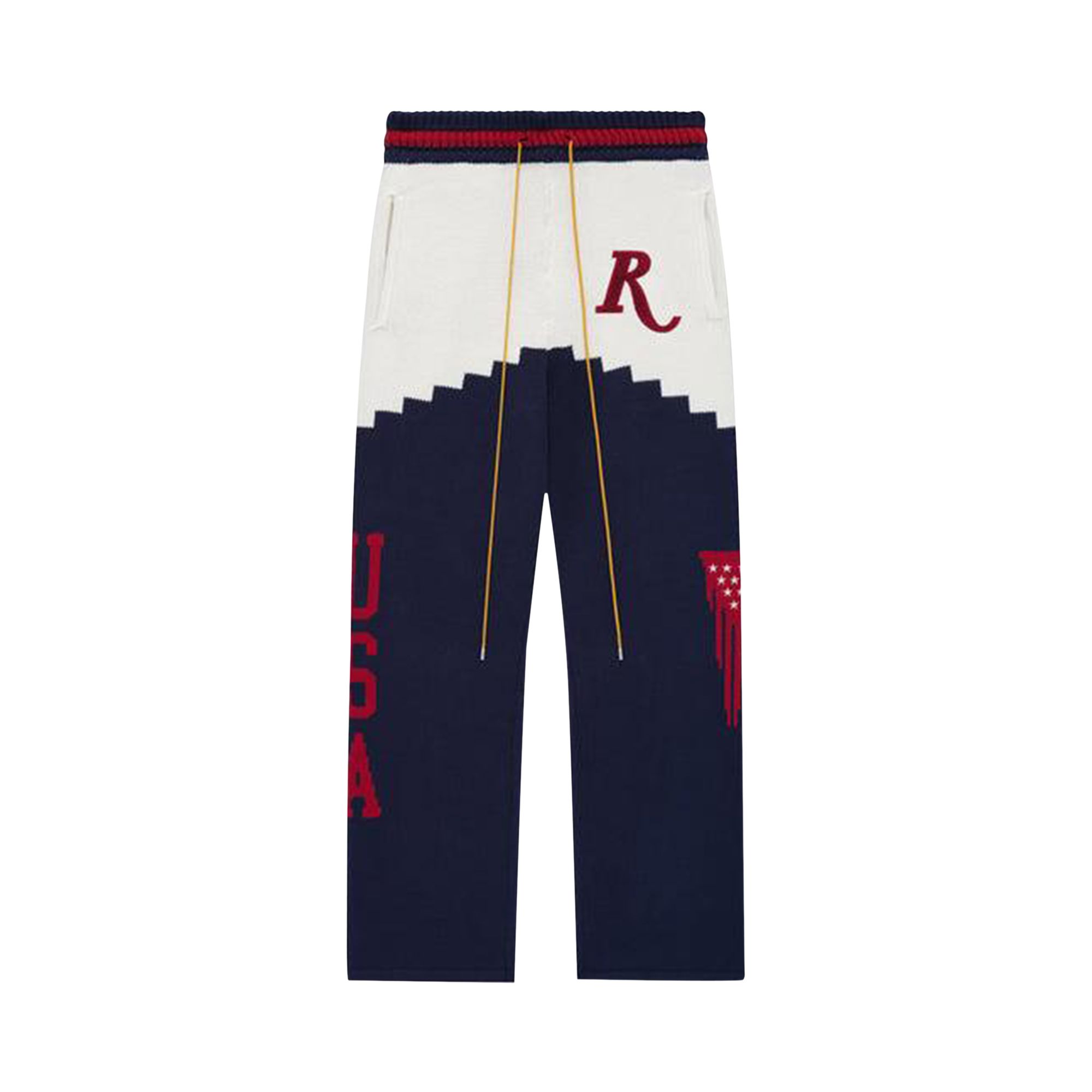 RHUDE Pre-owned Saint Croix Knit Pant 'cream/navy/red' | Men's Size S In White