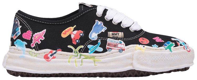 Maison Mihara Yasuhiro Baker OG Sole Sticker Printed Canvas Low Black