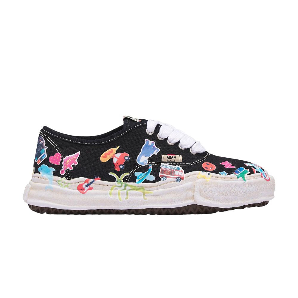 Pre-owned Miharayasuhiro Maison Mihara Yasuhiro Maison Mihara Yasuhiro Baker Og Sole Sticker Printed Canvas Low 'black' | Men