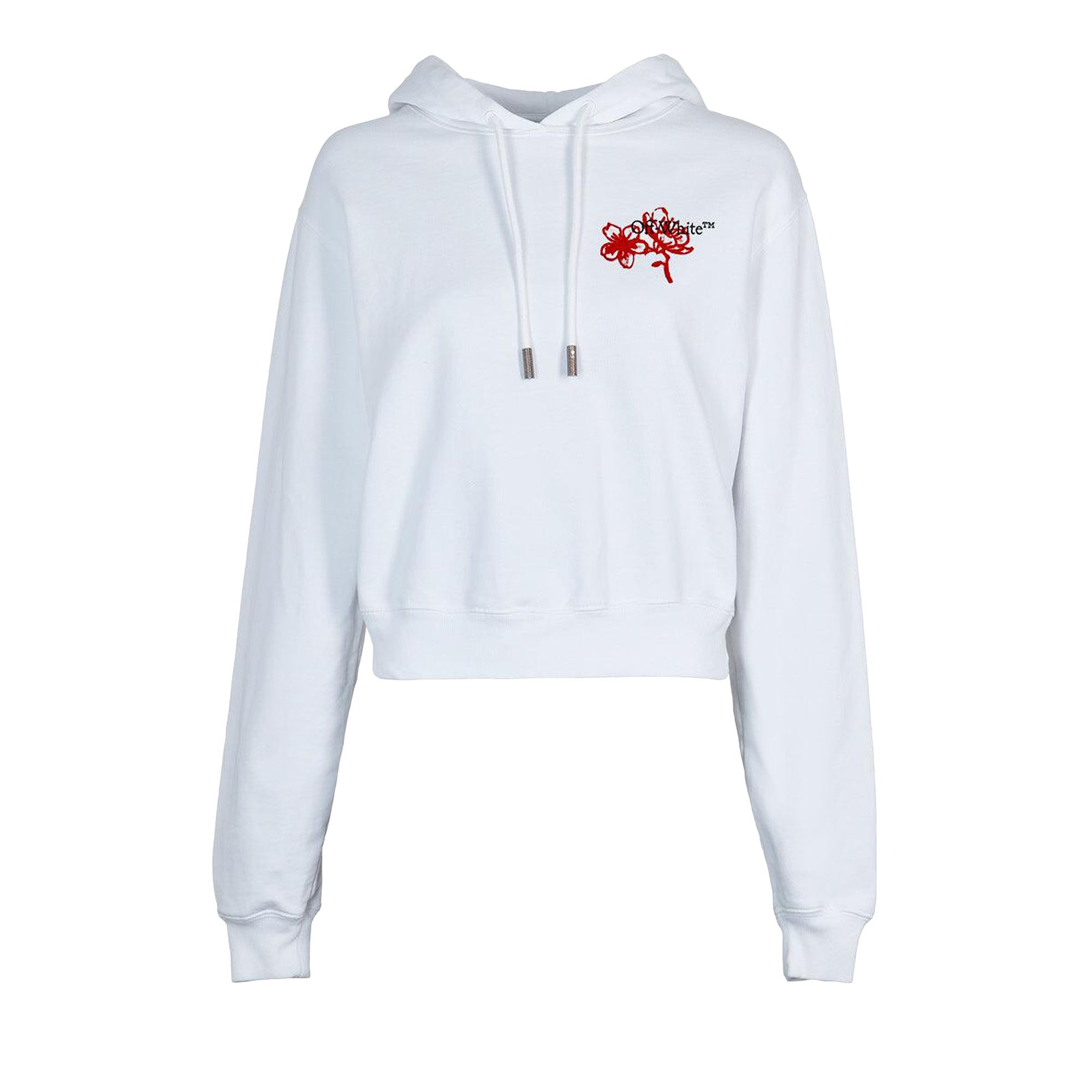 OFF-WHITE Pre-owned Cny Cropped Hoodie 'white' | Women's Size Xs