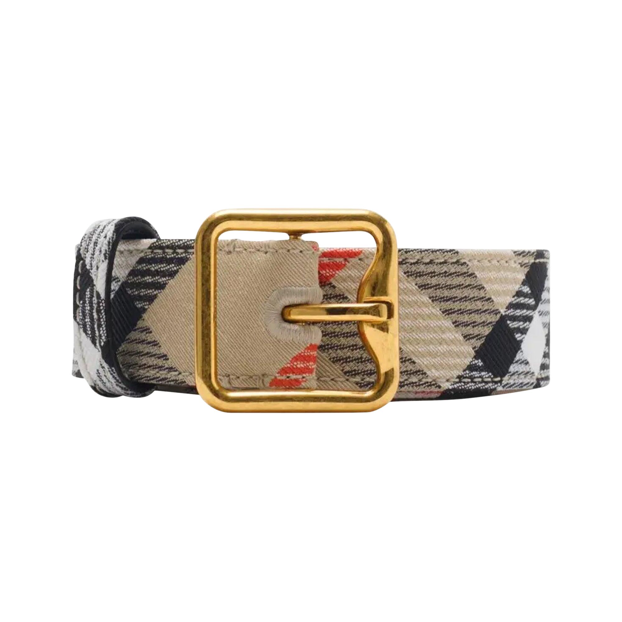 Pre-owned Burberry B Buckle 30mm Belt 'sand Ip Check' | Tan | Women's Size L In Brown
