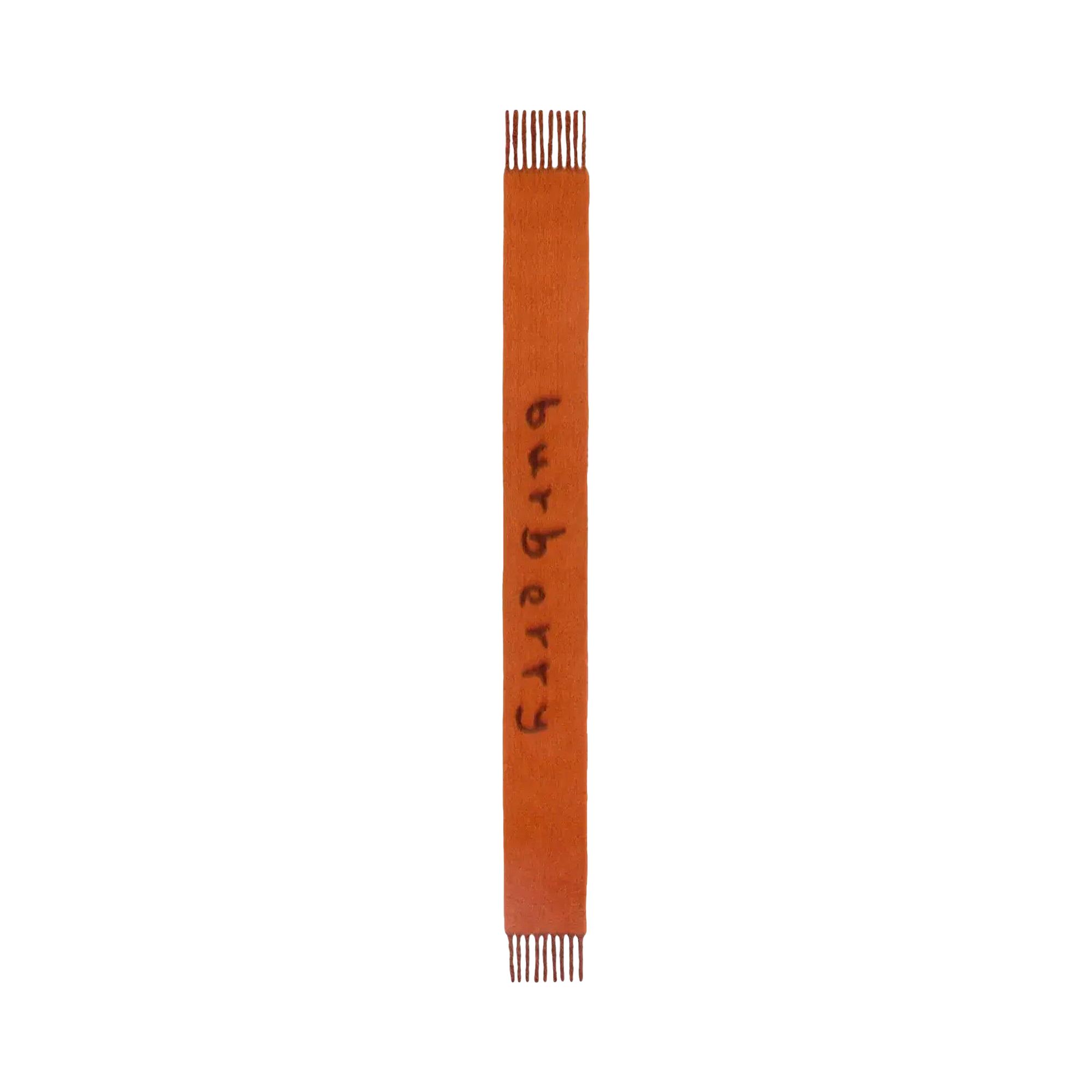 Pre-owned Burberry Monogram Fringe Scarf 'ginger' | Orange | Women's Size Onesize