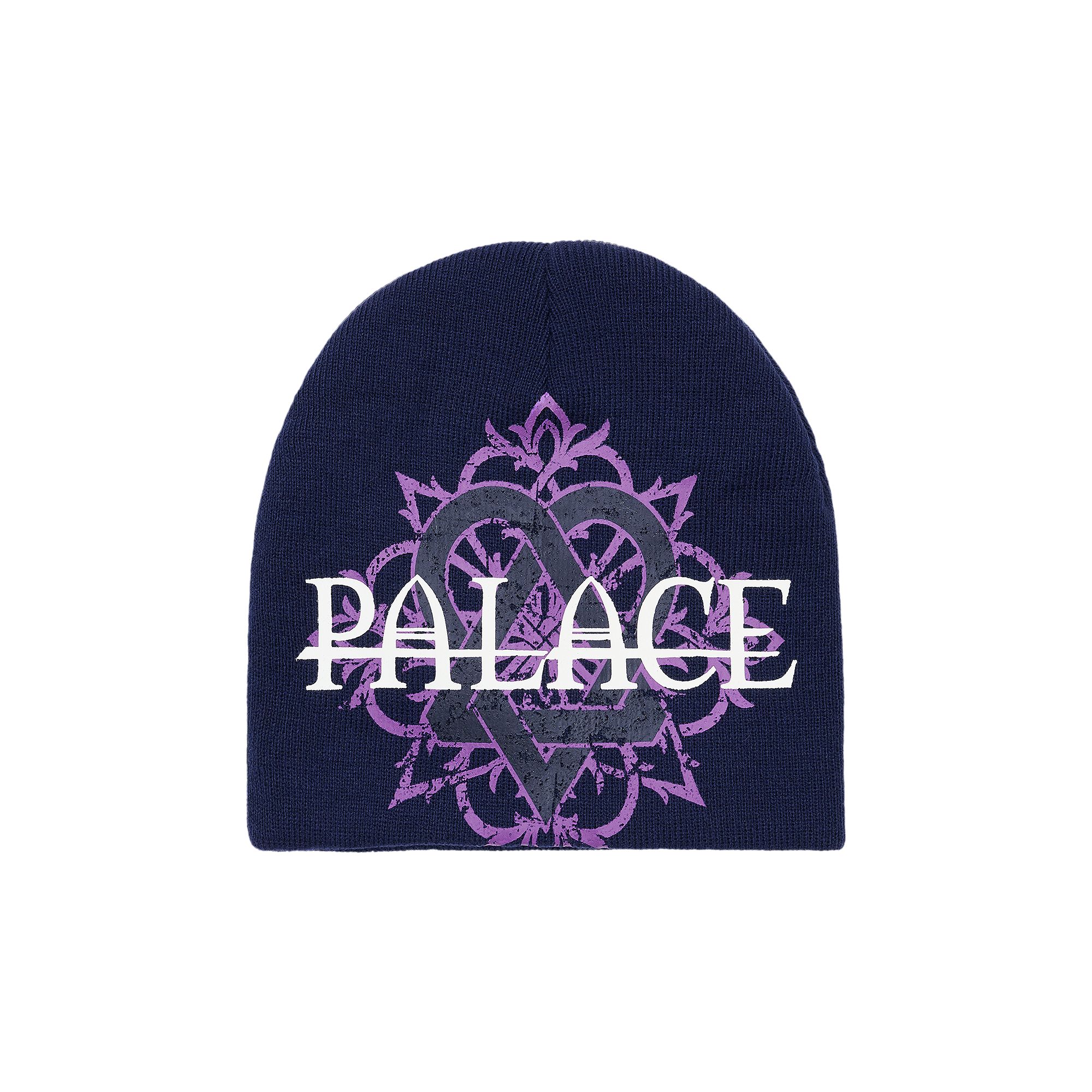 Pre-owned Palace Tri-gram Nein Cuff Beanie 'navy' | Blue | Men's Size Onesize