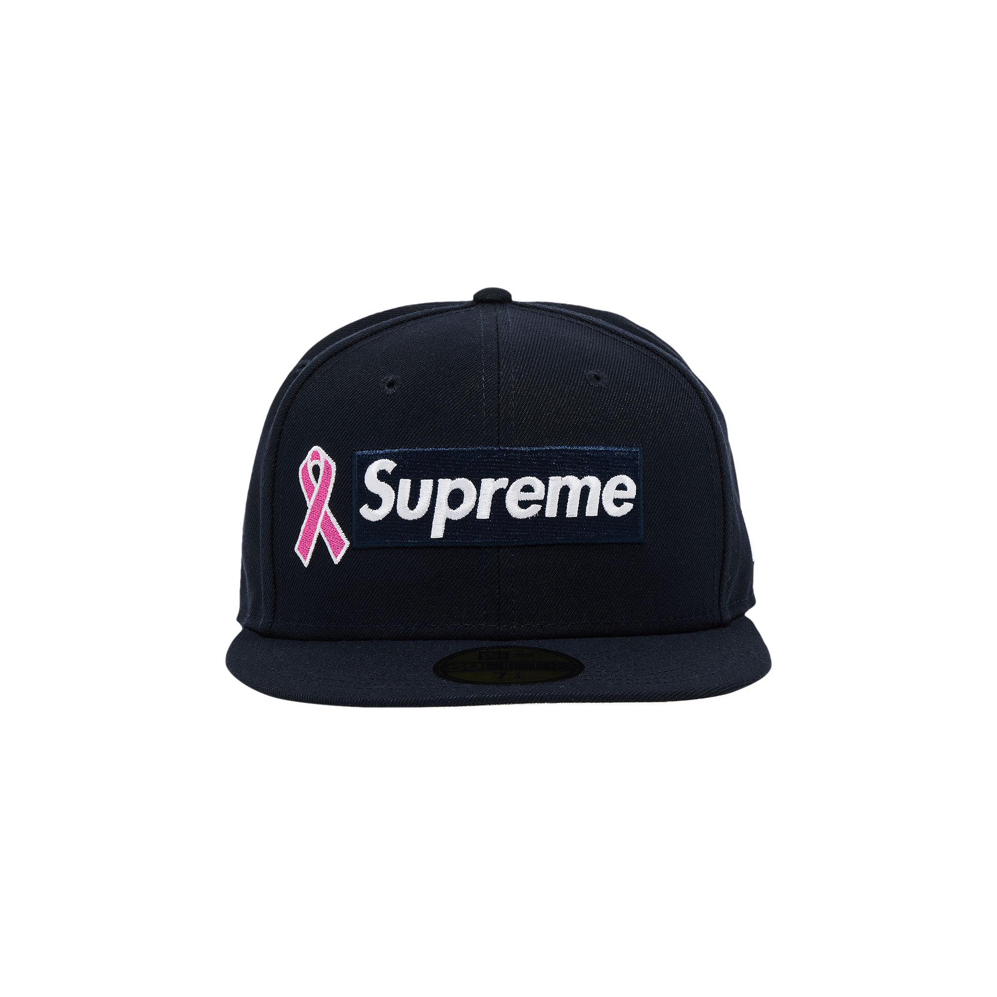 Pre-owned Supreme New Era Breast Cancer Awareness Box Logo 'navy' | Blue | Men's Size 7.625