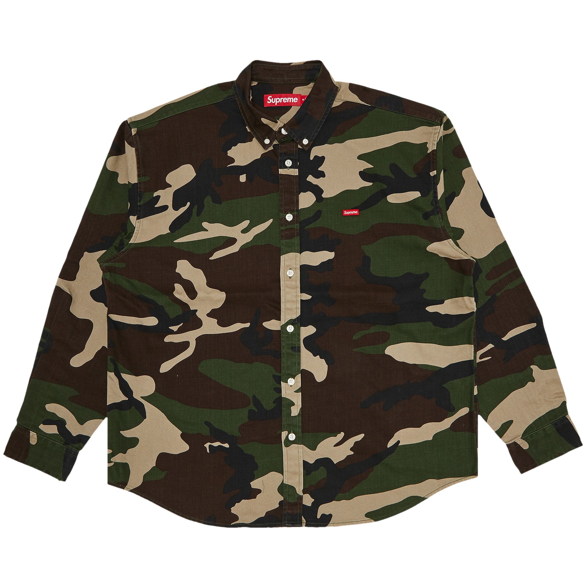 Pre-owned Supreme Small Box Denim Shirt 'woodland Camo' | Multi-color | Men's Size Xl