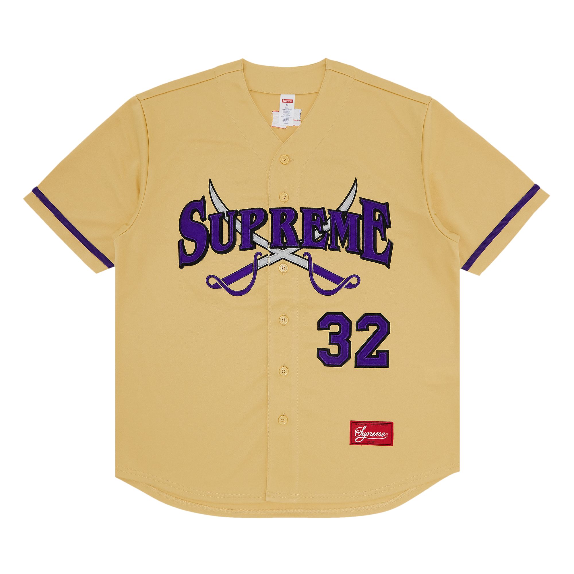 Pre-owned Supreme Swords Baseball Jersey 'gold' | Men's Size Xl