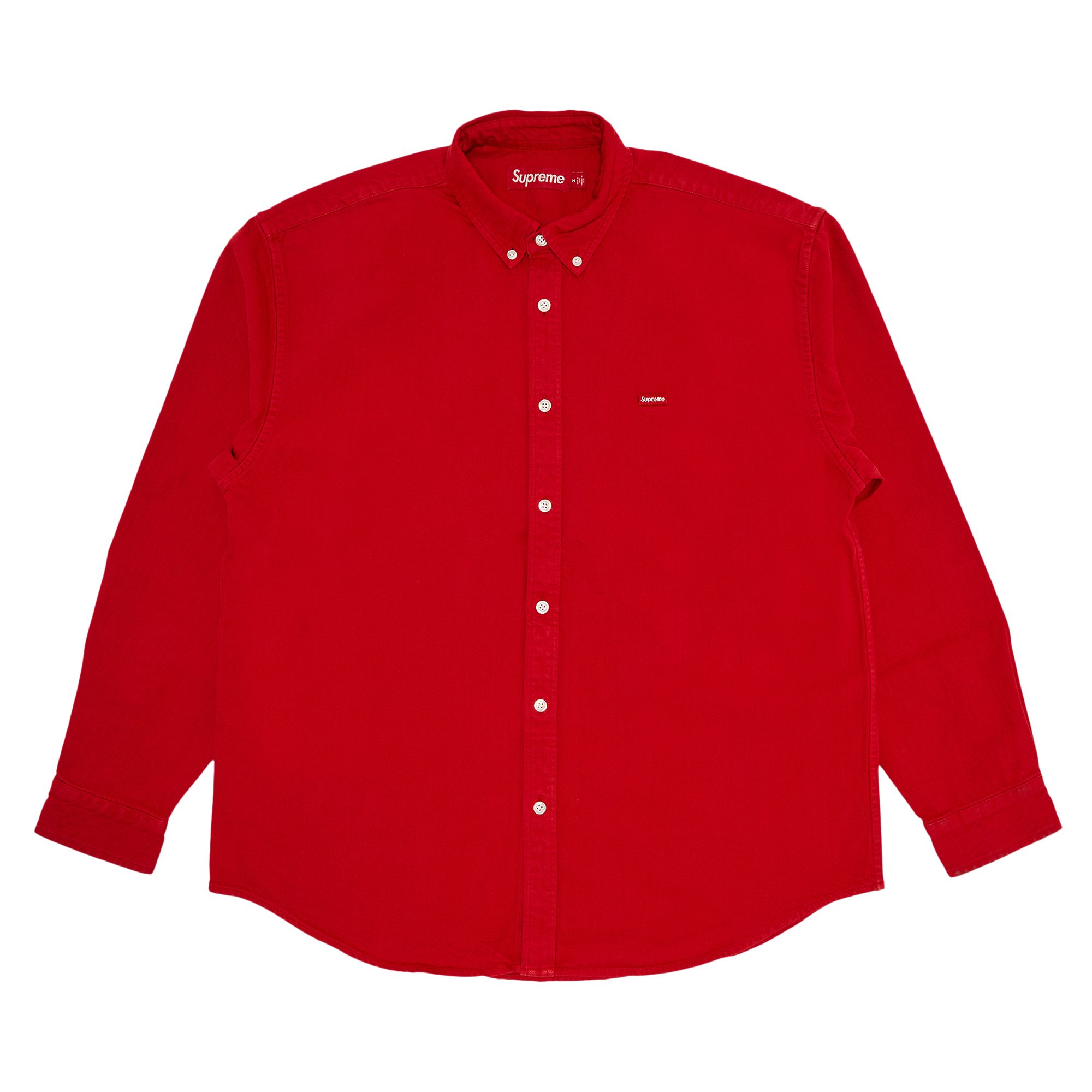 Pre-owned Supreme Small Box Denim Shirt 'red' | Men's Size M