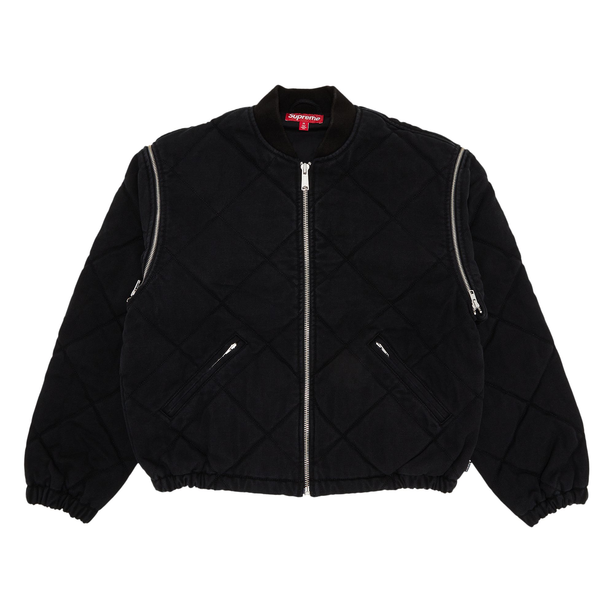 Pre-owned Supreme Zip-off Sleeve Quilted Bomber Jacket 'black' | Men's Size M