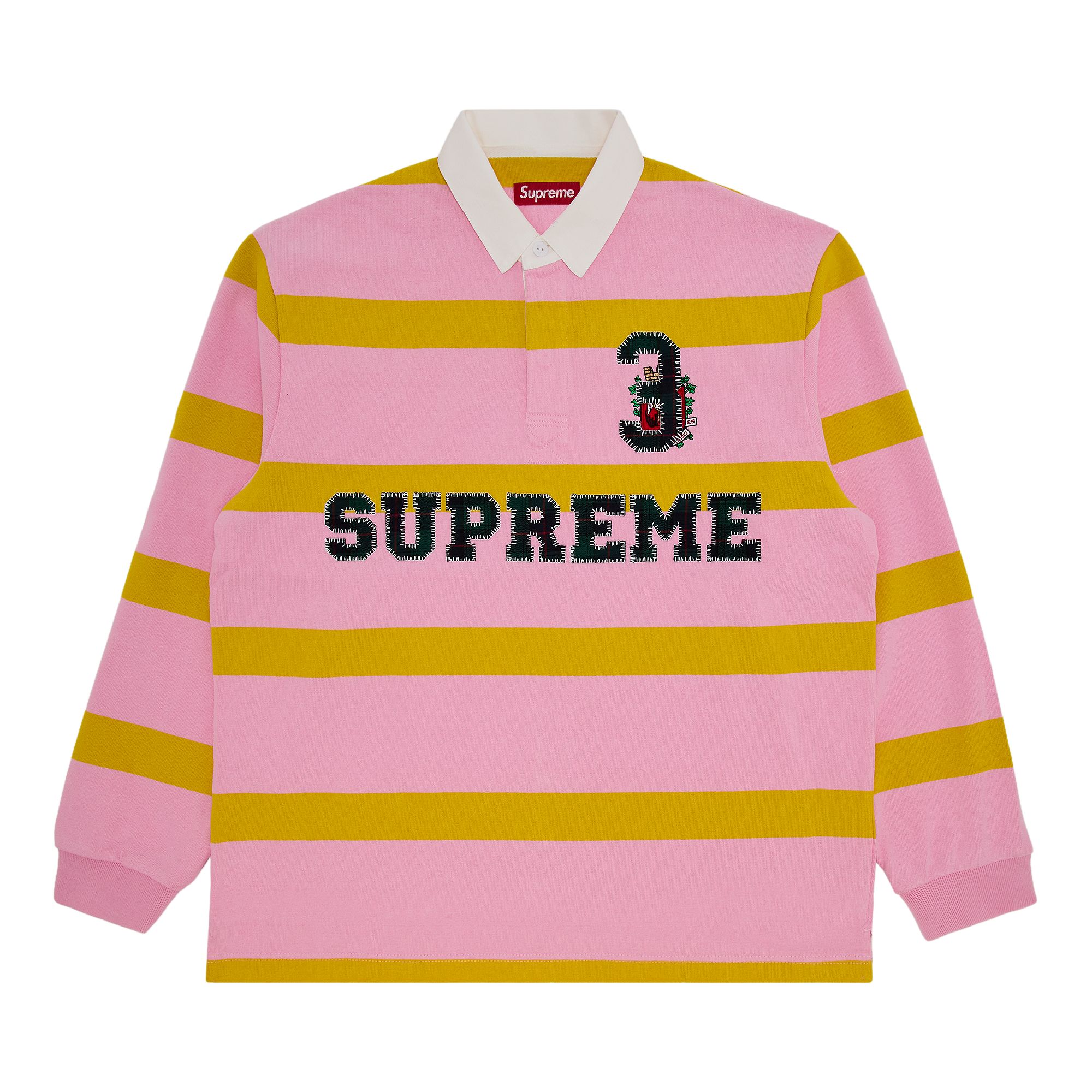 Pre-owned Supreme Stripe Rugby 'pink' | Men's Size Xl