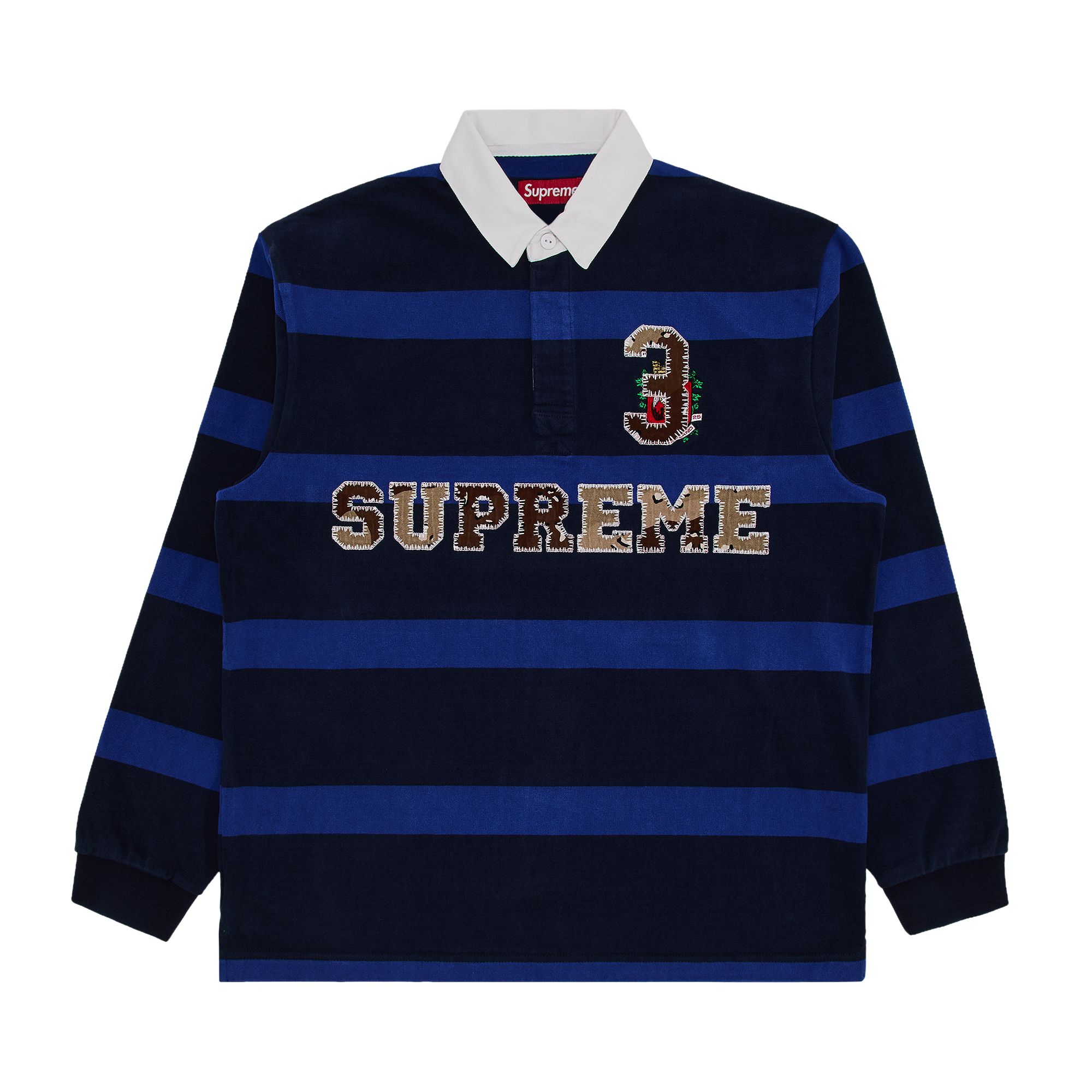 Pre-owned Supreme Stripe Rugby 'navy' | Blue | Men's Size S