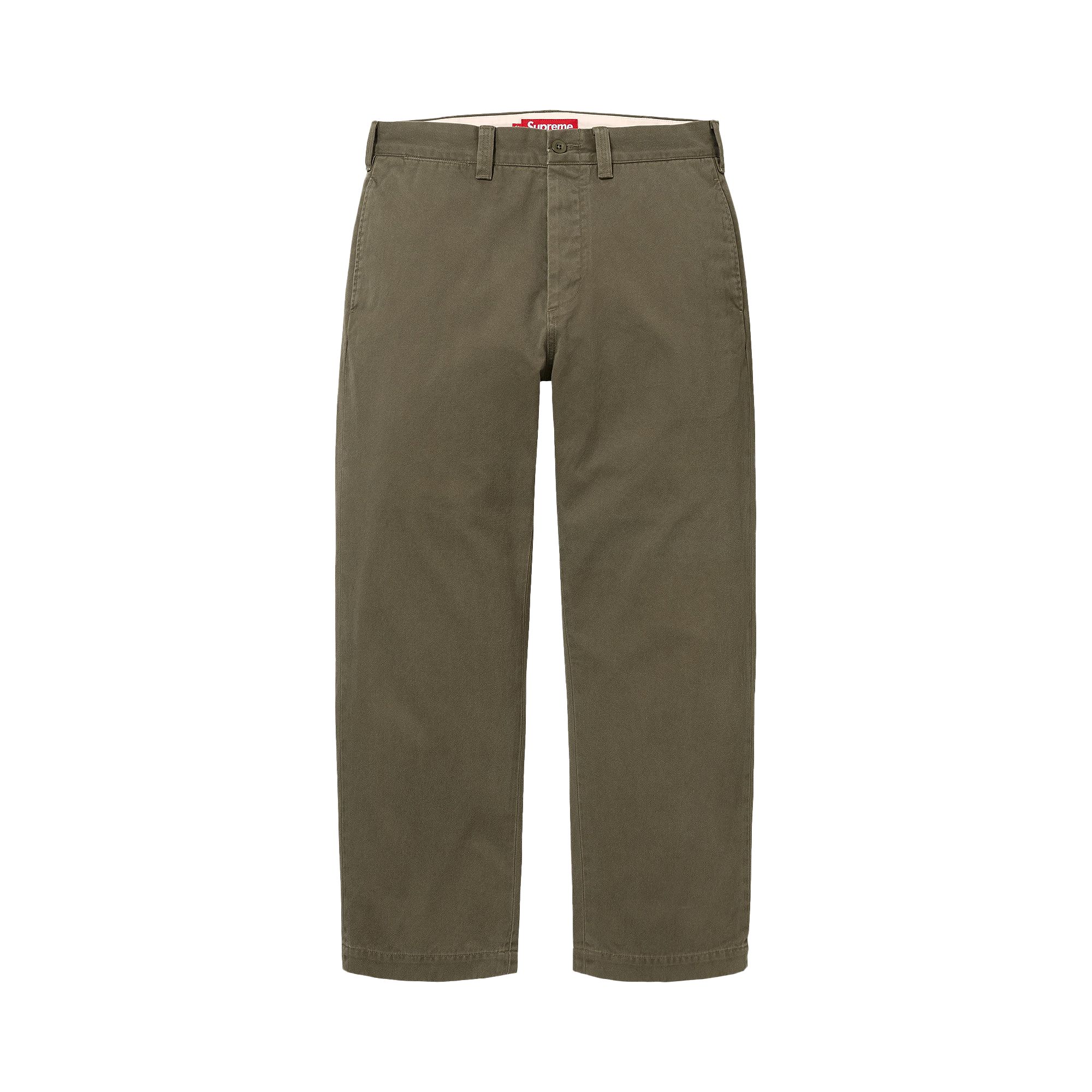 Pre-owned Supreme Chino Pant 'olive' | Green | Men's Size 34