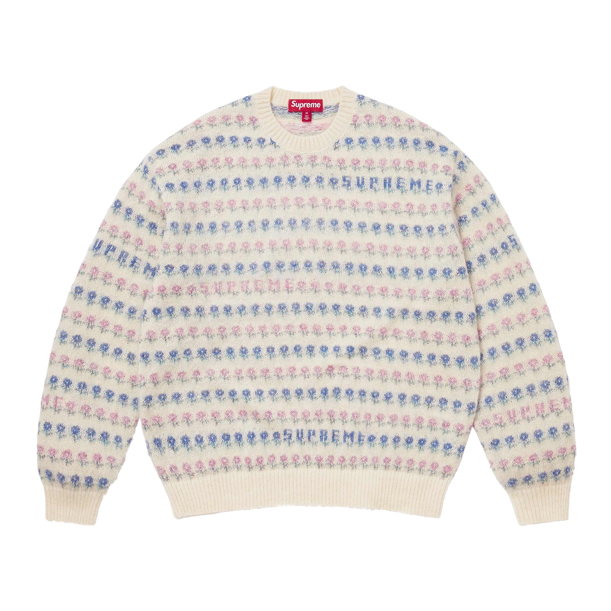 Pre-owned Supreme Flowers Metallic Sweater 'ivory' | Cream | Men's Size Xxl In White