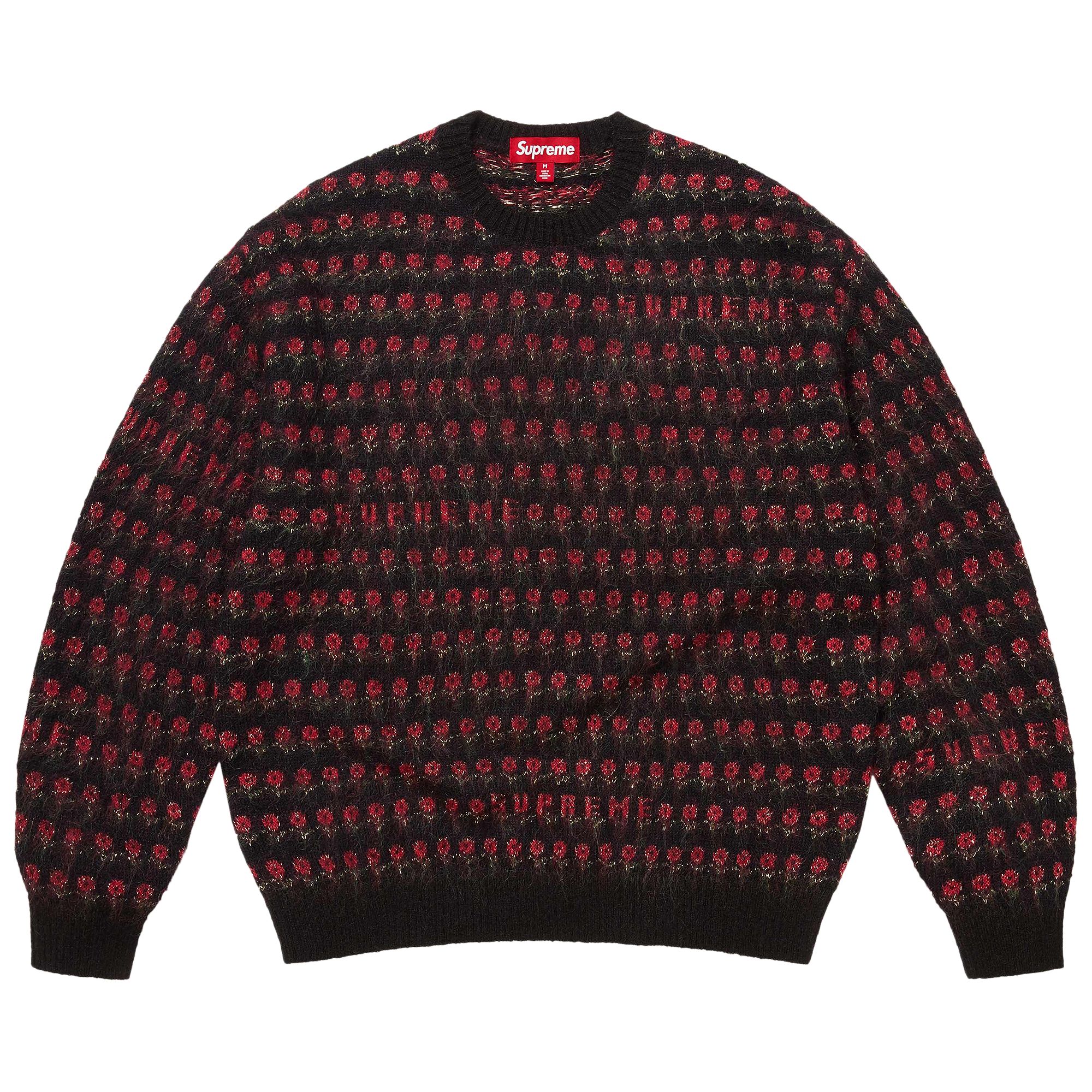 Pre-owned Supreme Flowers Metallic Sweater 'black' | Men's Size Xl