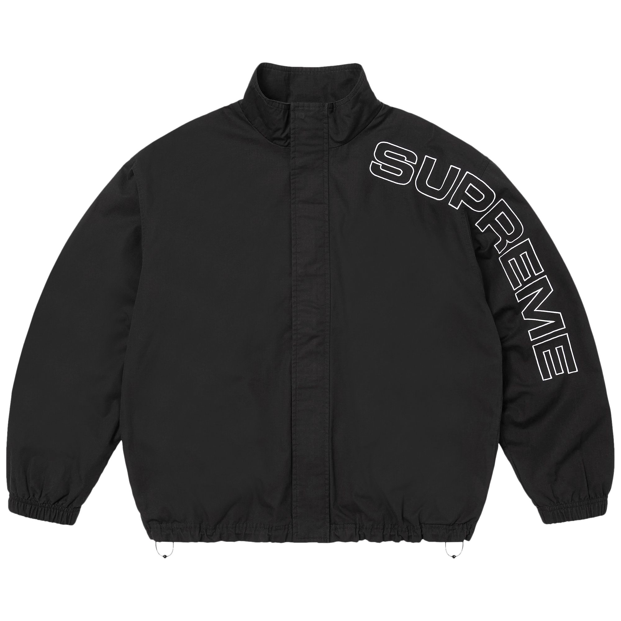 Pre-owned Supreme Spellout Embroidered Ripstop Track Jacket 'black' | Men's Size Xl