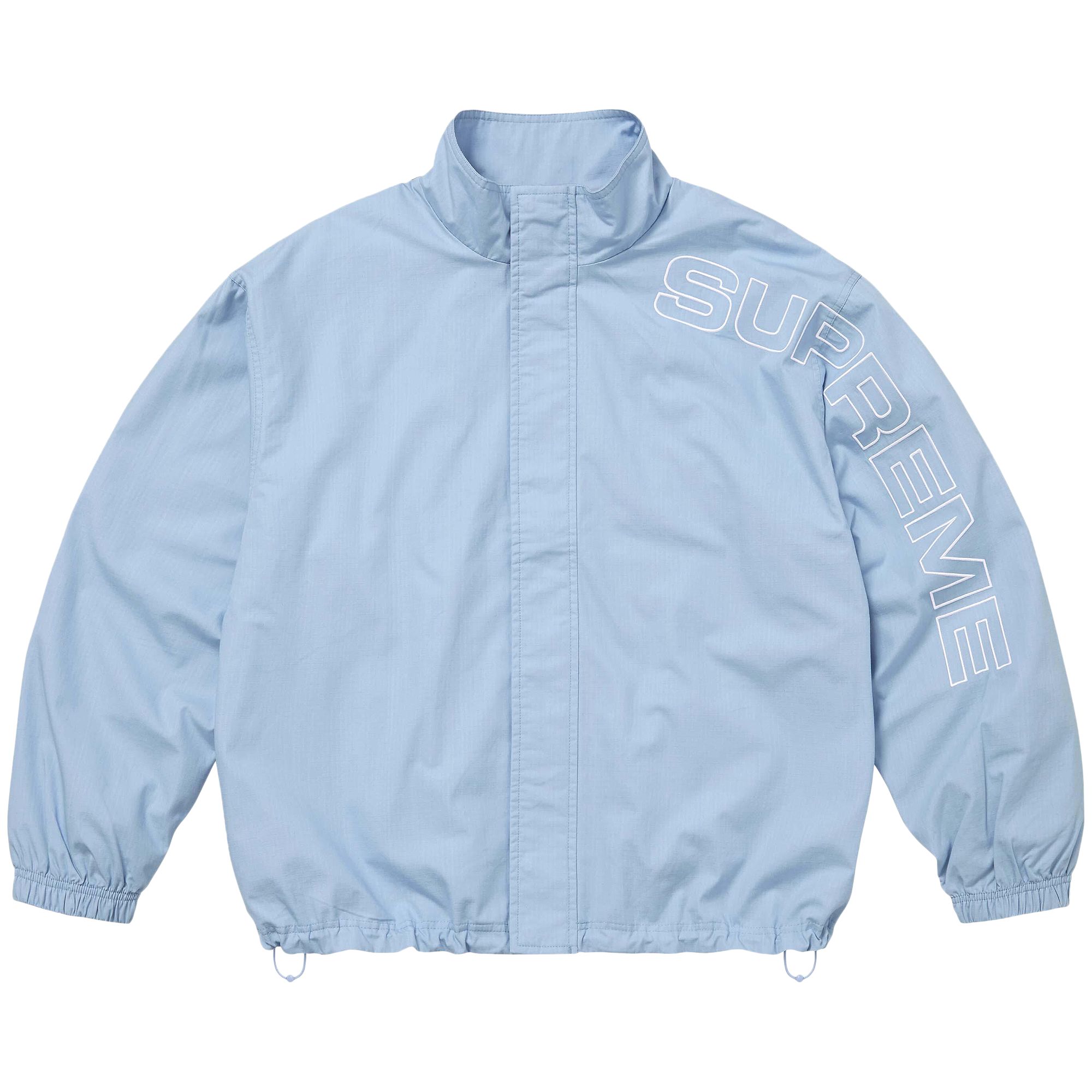 Pre-owned Supreme Spellout Embroidered Ripstop Track Jacket 'light Blue' | Men's Size S