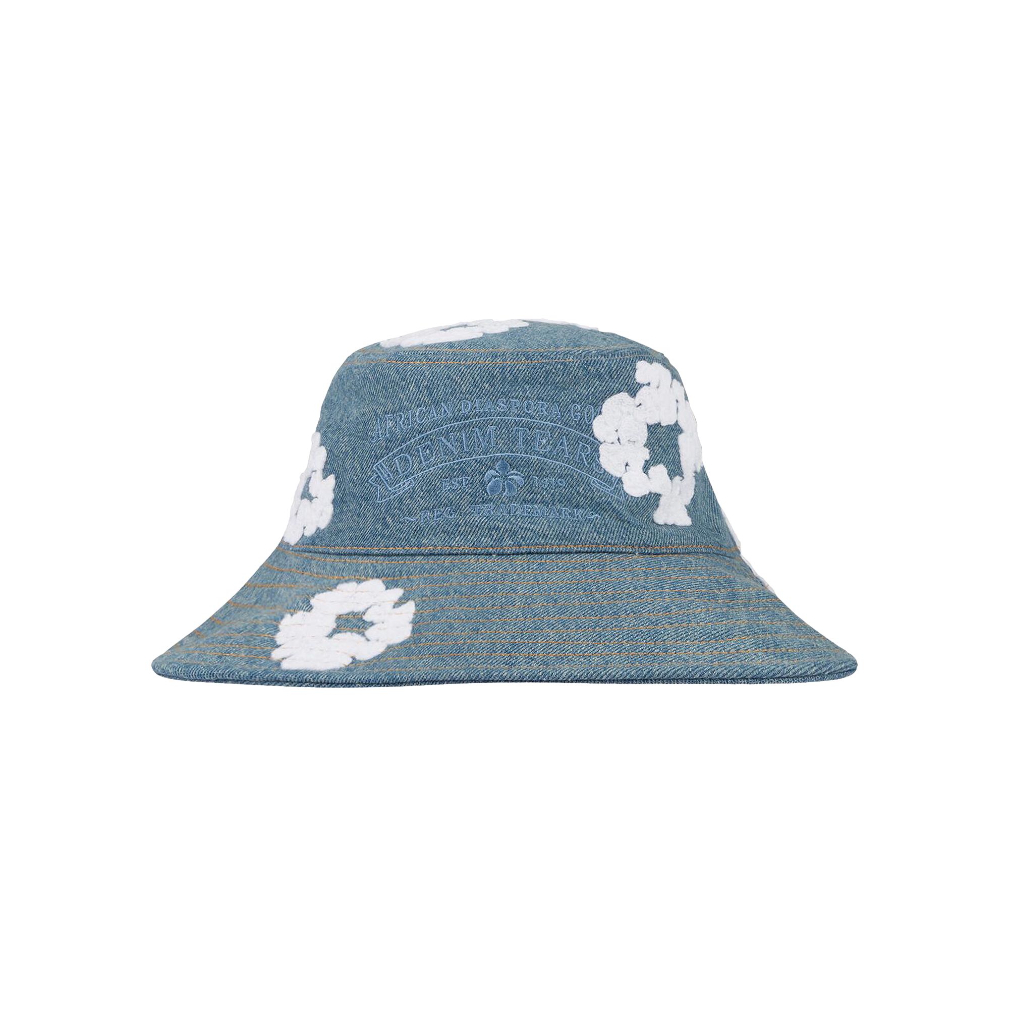 Pre-owned Denim Tears Denim Cotton Wreath Bucket Hat 'light Wash' | Blue | Men's Size S/m