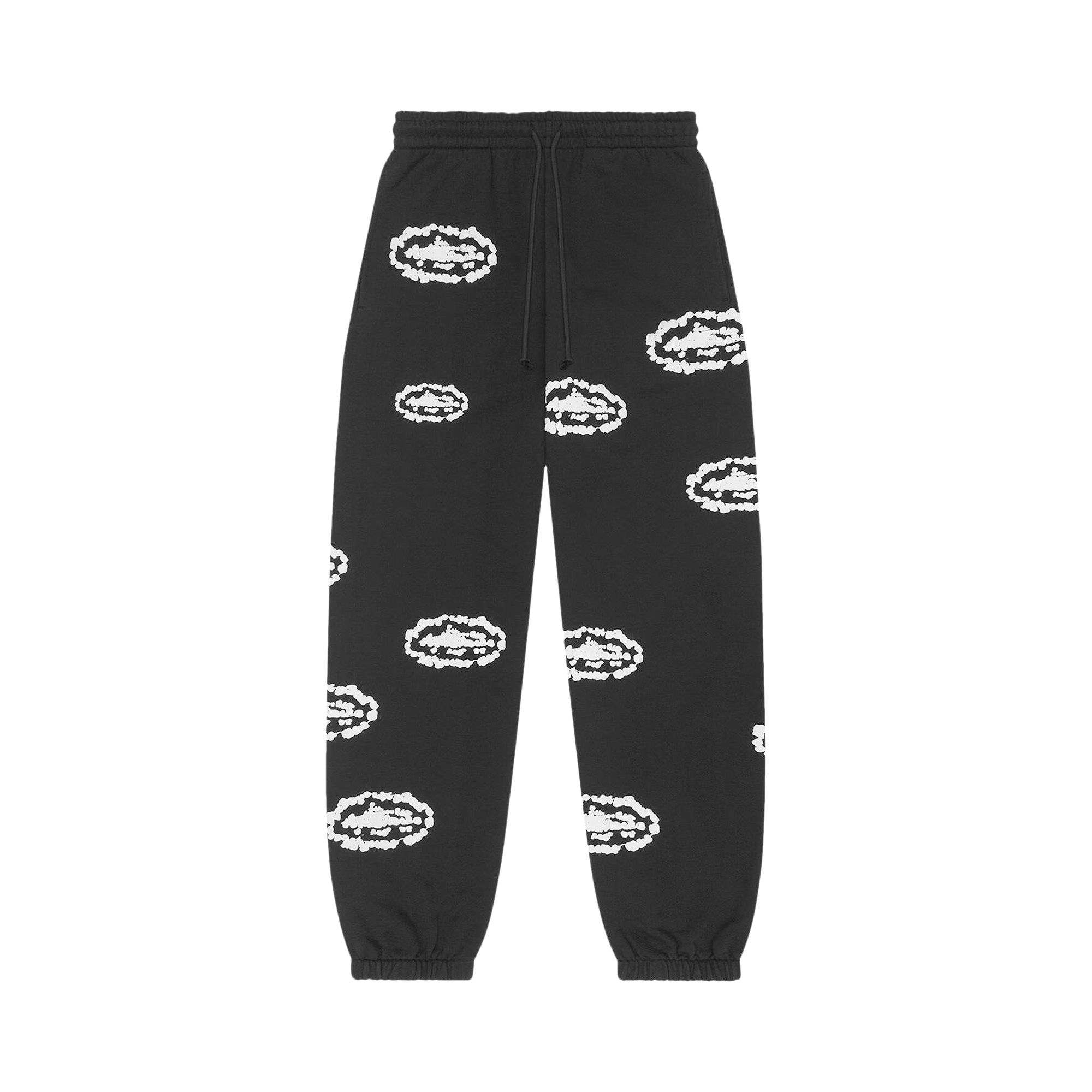 Pre-owned Denim Tears X Corteiz Cotton Wreath Sweatpants 'black' | Men's Size Xl