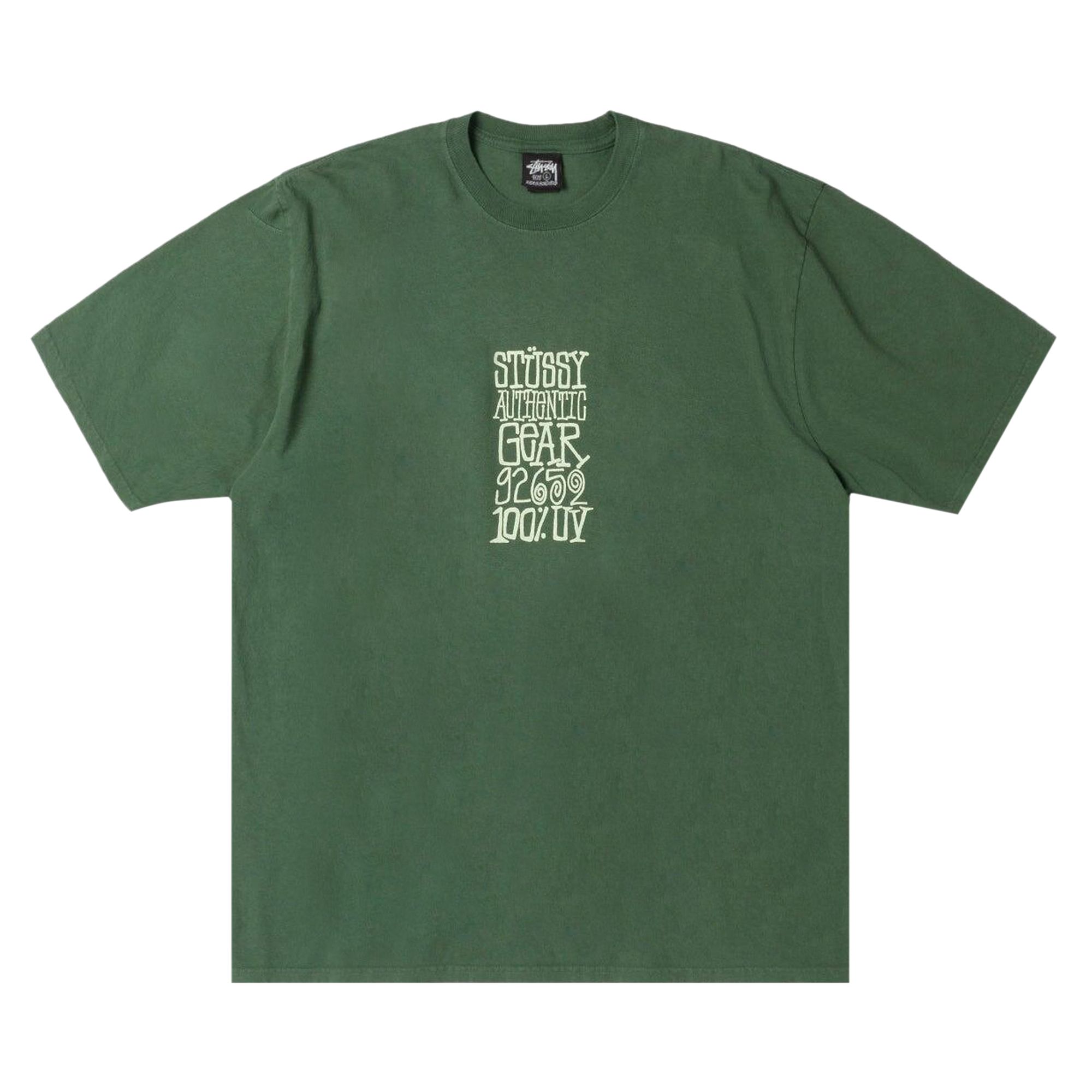 Pre-owned Stussy Authentic Gear Tee Pigment Dyed 'pine' | Green | Men's Size M