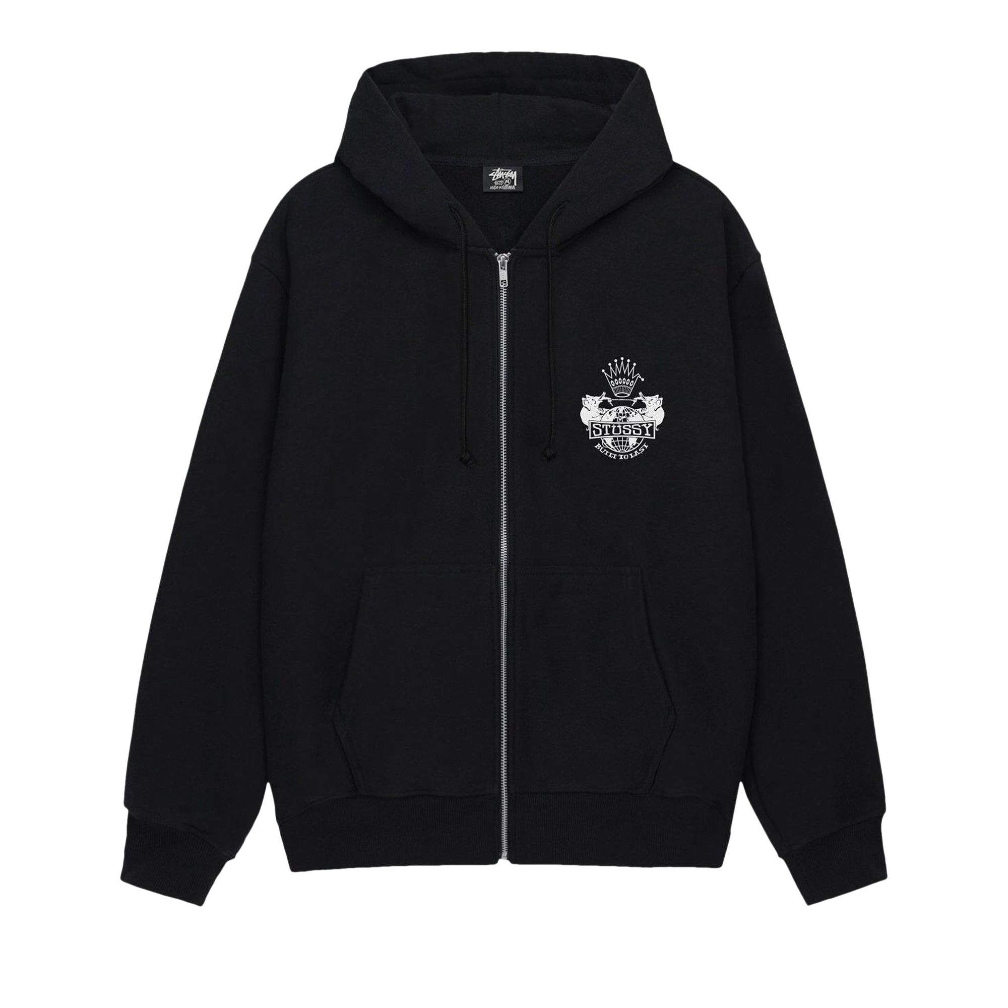 Pre-owned Stussy Built To Last Zip Hoodie 'black' | Men's Size L
