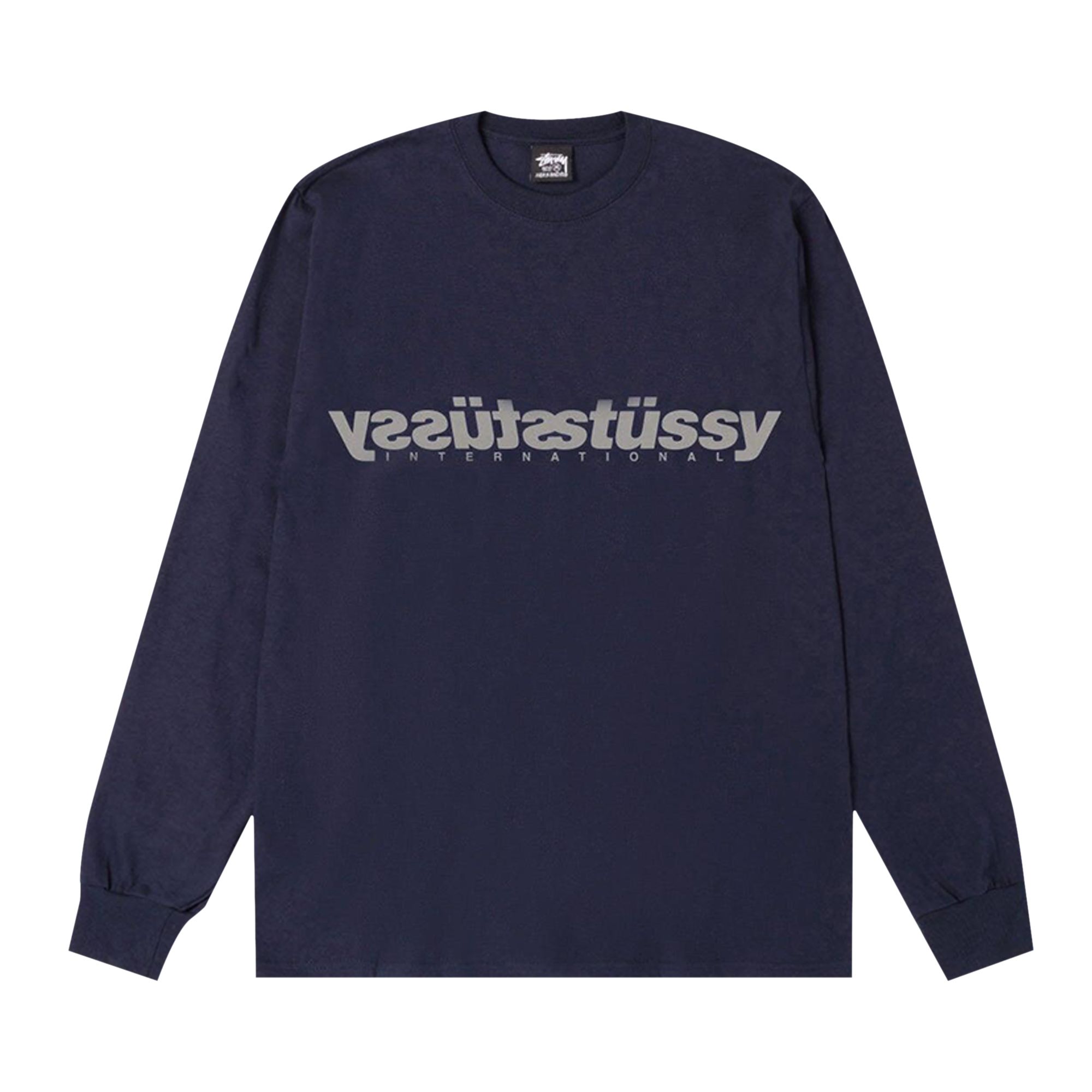 Pre-owned Stussy Mirror Long-sleeve Tee 'navy' | Blue | Men's Size L