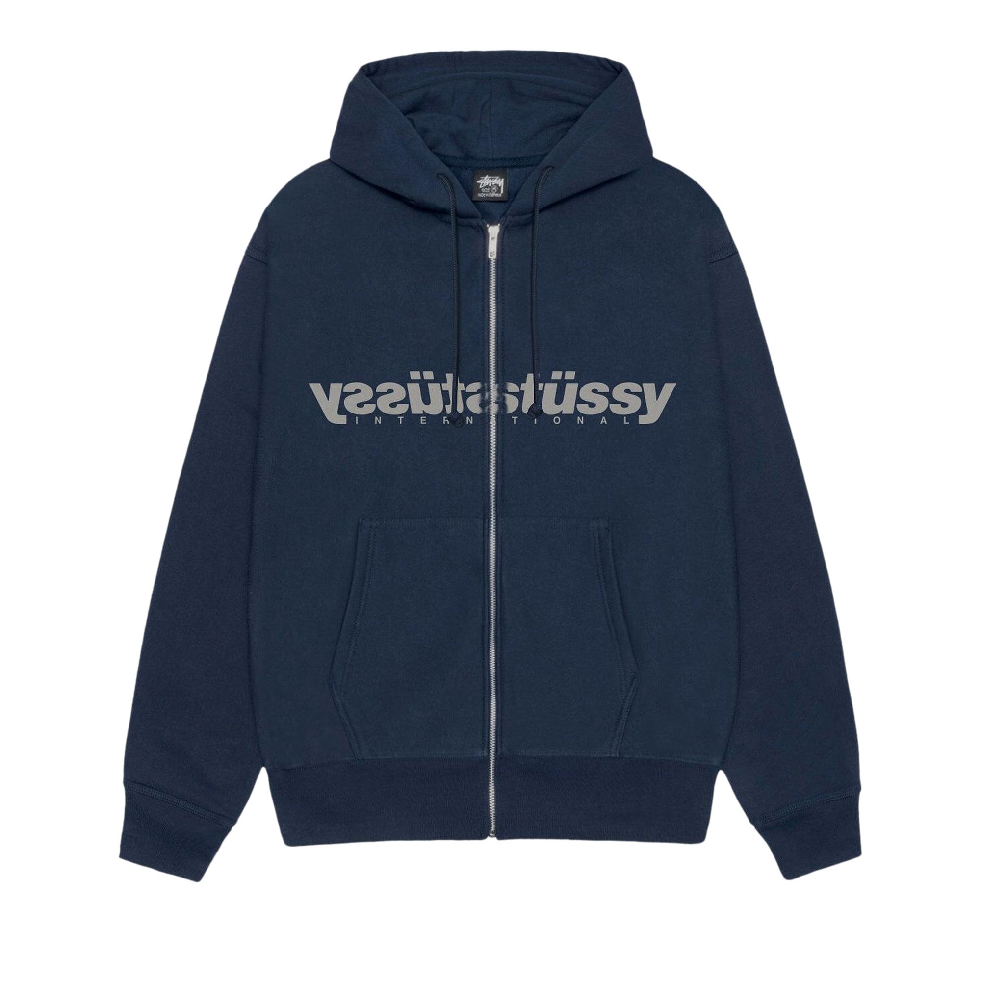 Pre-owned Stussy Mirror Zip Hoodie 'navy' | Blue | Men's Size S