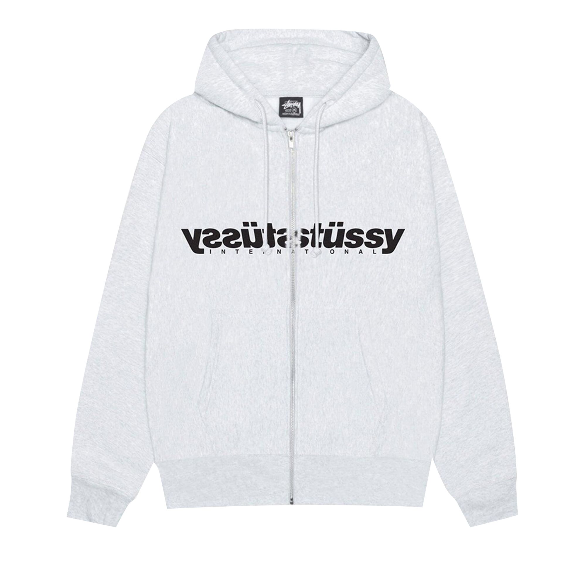 Pre-owned Stussy Mirror Zip Hoodie 'ash Heather' | Grey | Men's Size S In Gray