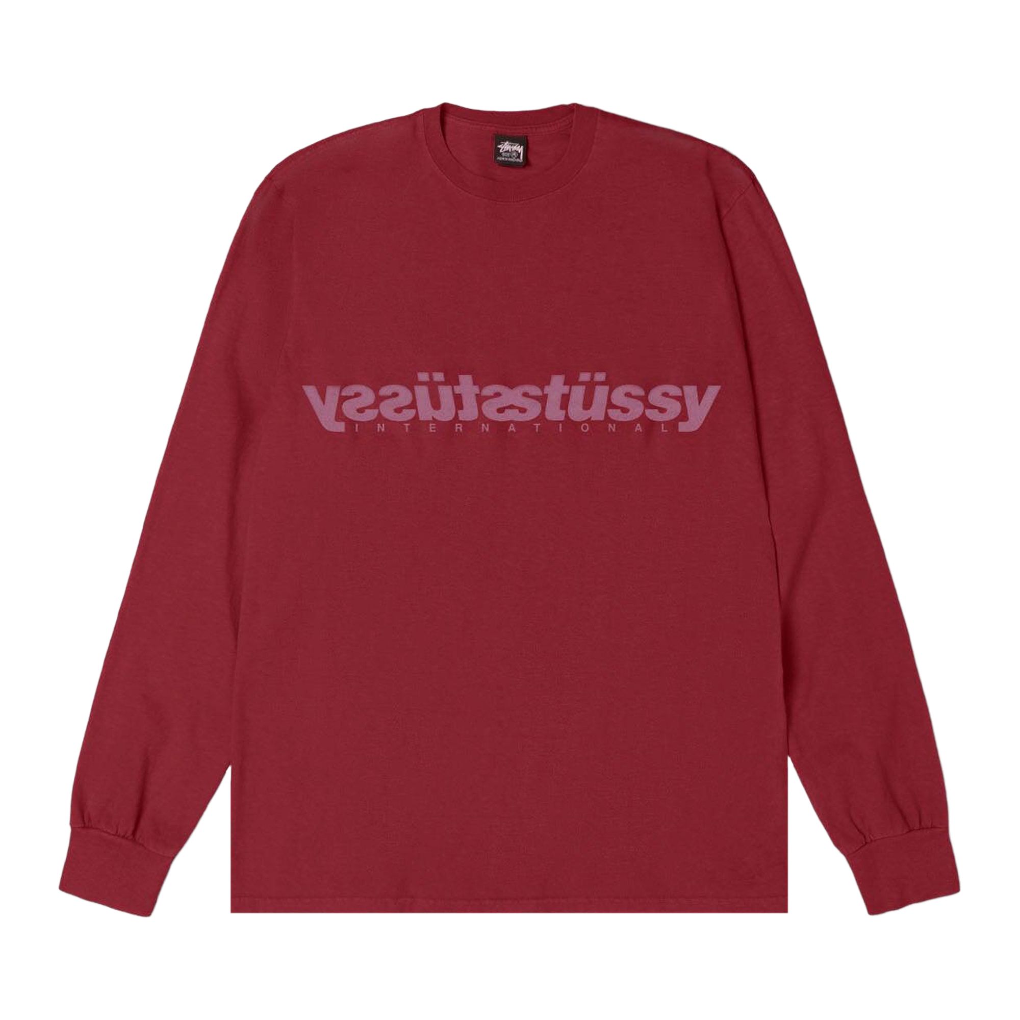 Pre-owned Stussy Mirror Long-sleeve Tee 'wine' | Red | Men's Size L