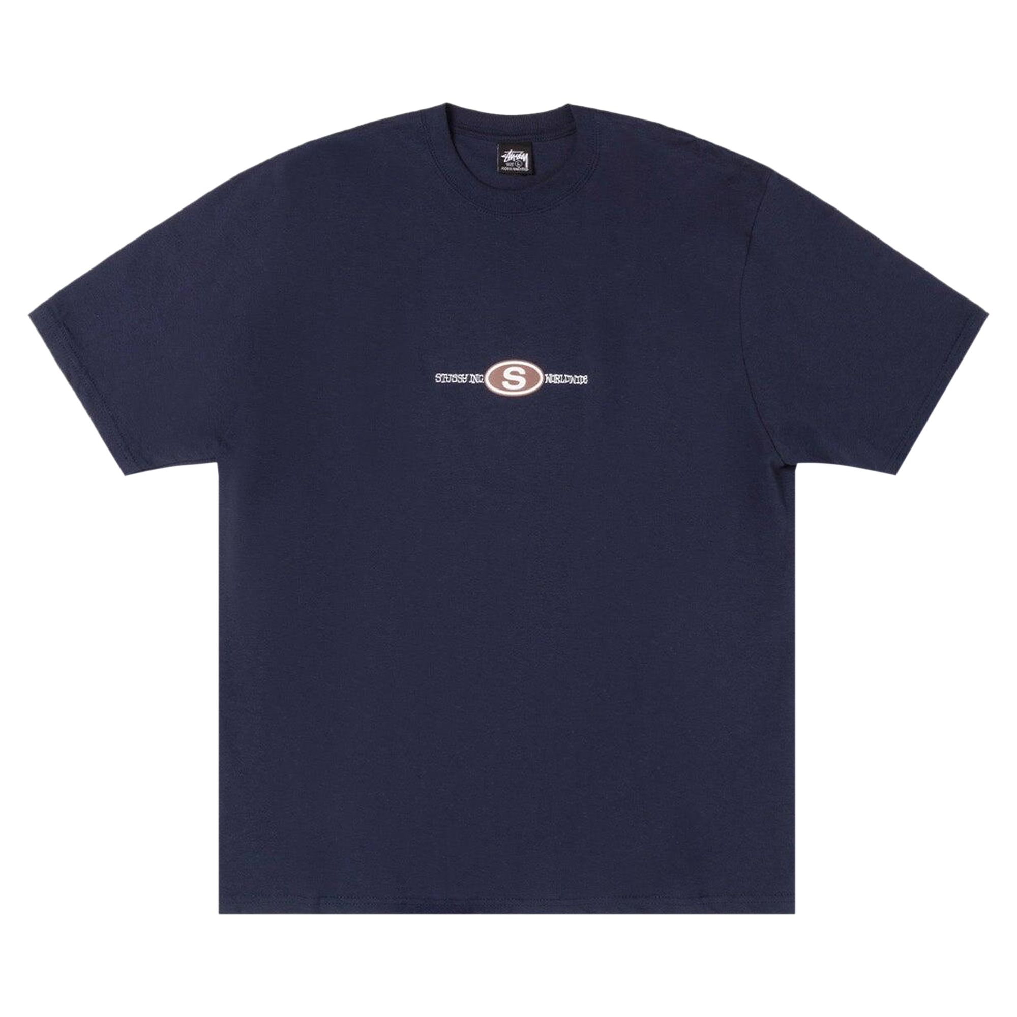 Pre-owned Stussy Worldwide Dot Tee 'navy' | Blue | Men's Size M