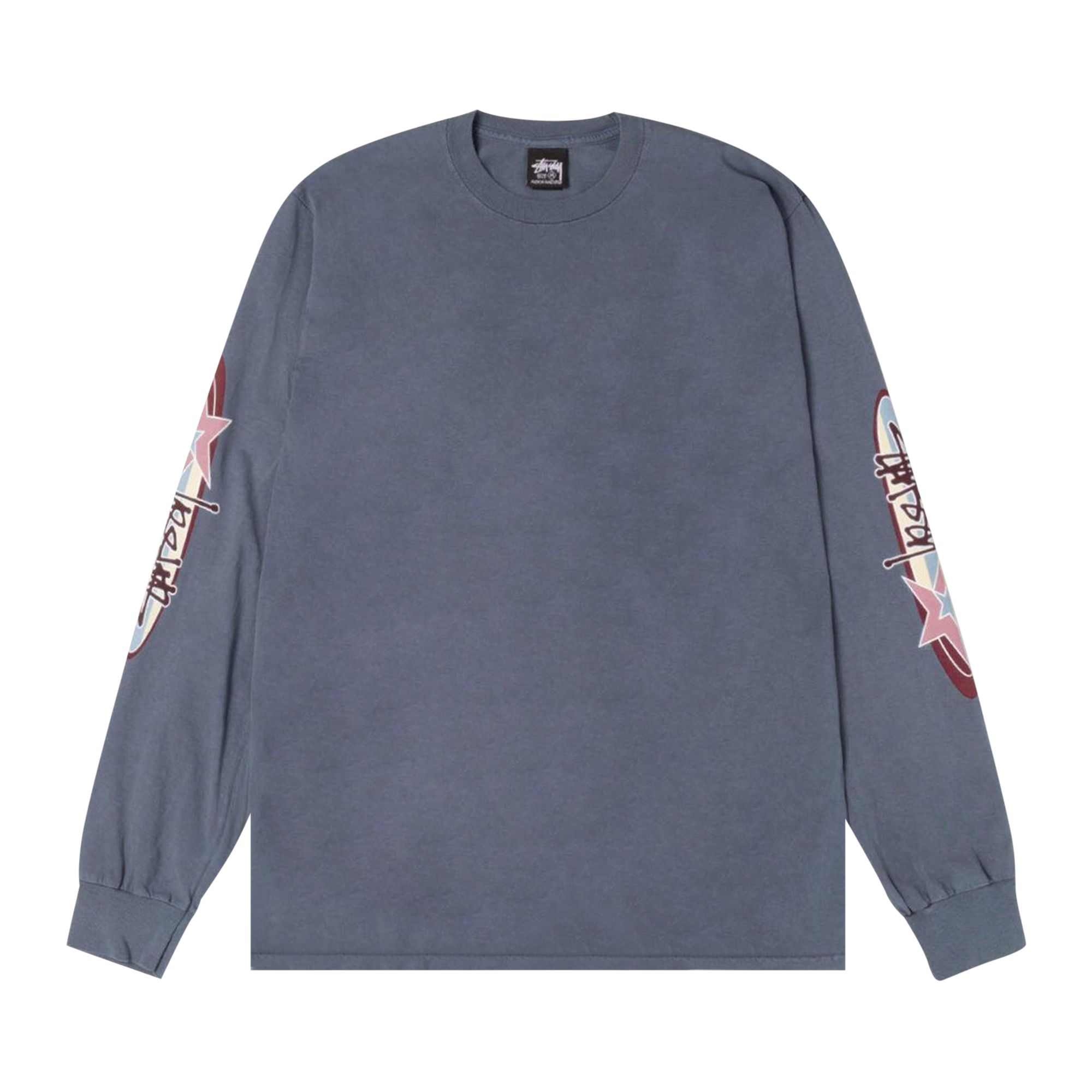 Pre-owned Stussy Two Star Long-sleeve Tee Pigment Dyed 'navy' | Blue | Men's Size M
