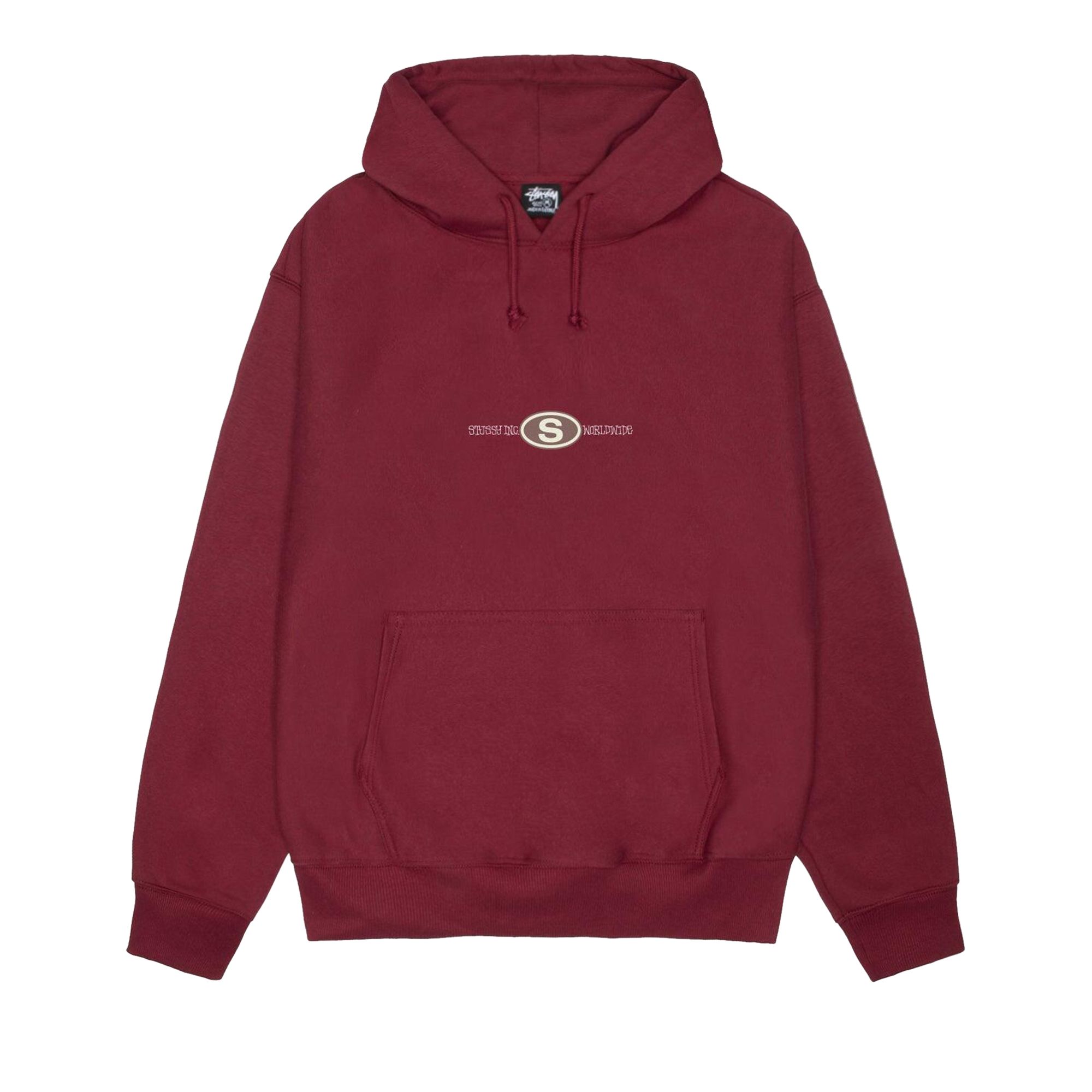 Pre-owned Stussy Worldwide Dot Hoodie 'wine' | Red | Men's Size L