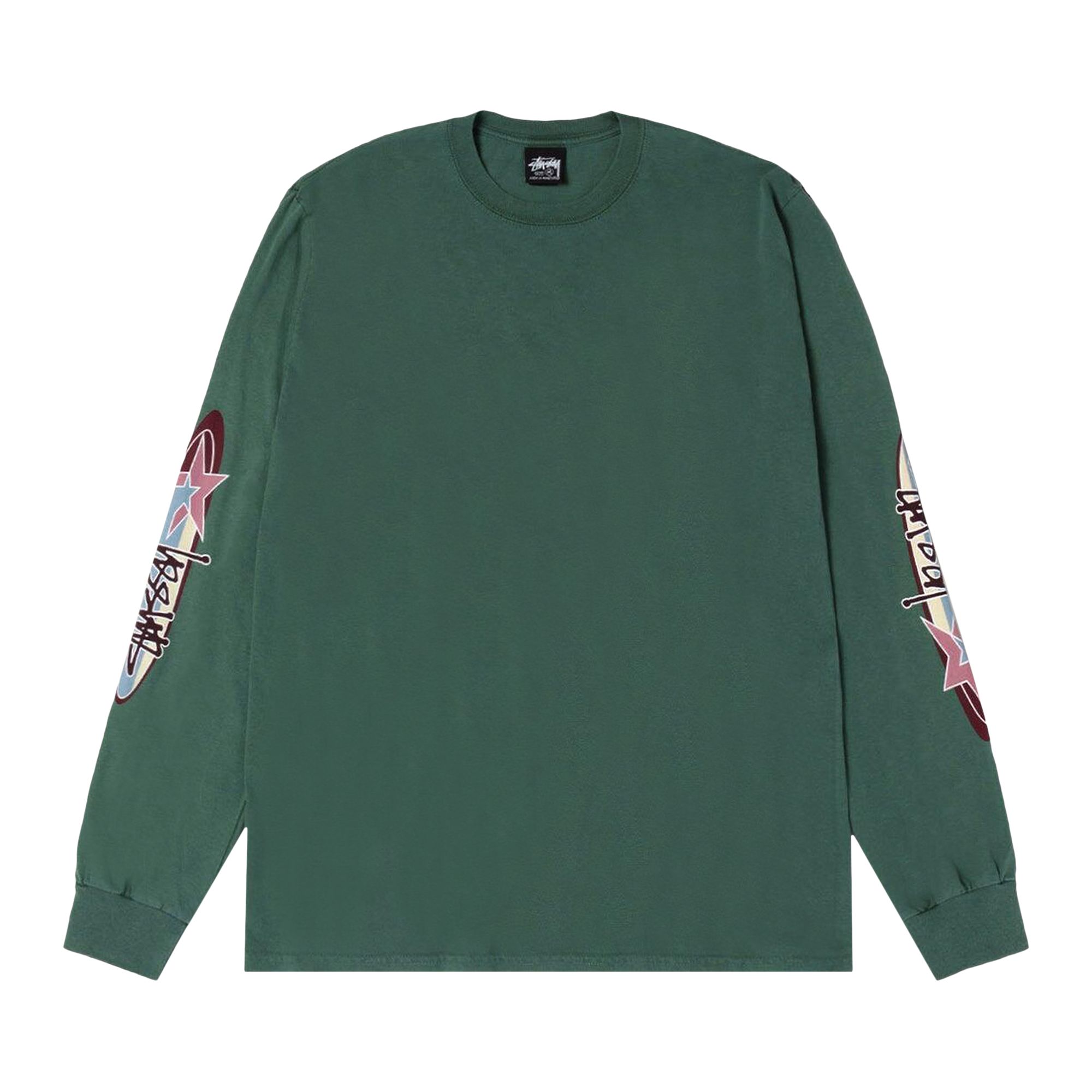 Pre-owned Stussy Two Star Long-sleeve Tee Pigment Dyed 'pine' | Green | Men's Size M