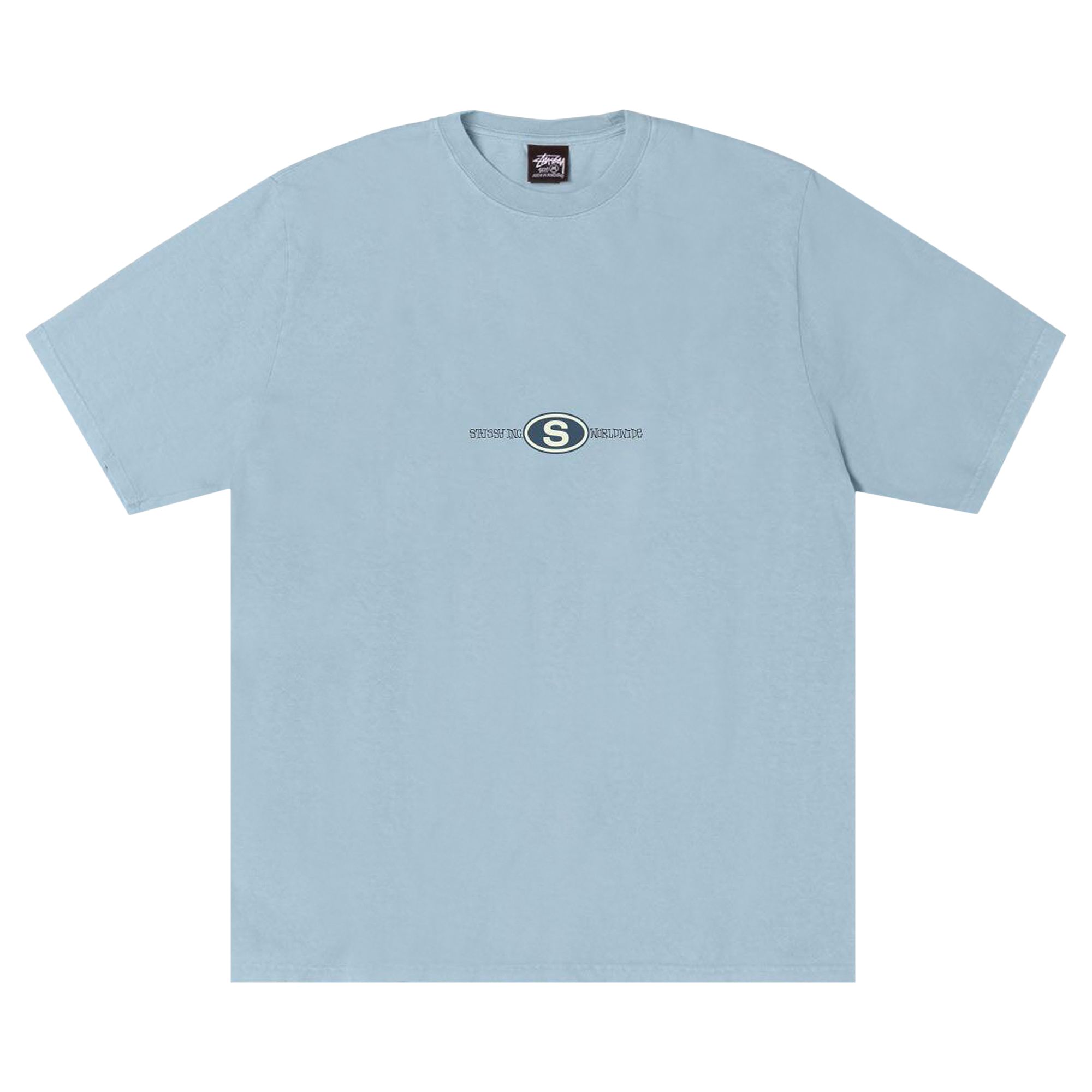 Pre-owned Stussy Worldwide Dot Tee 'slate' | Blue | Men's Size L