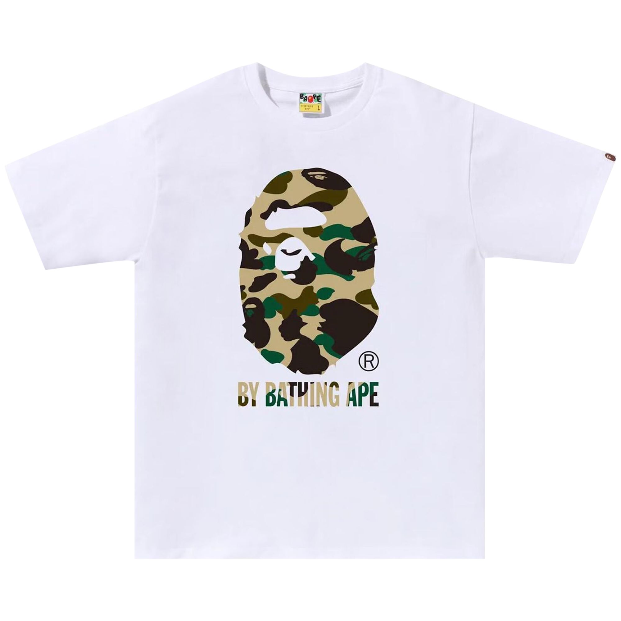 Pre-owned Bape 1st Camo By Bathing Ape Tee 'white/yellow' | Men's Size Xxl