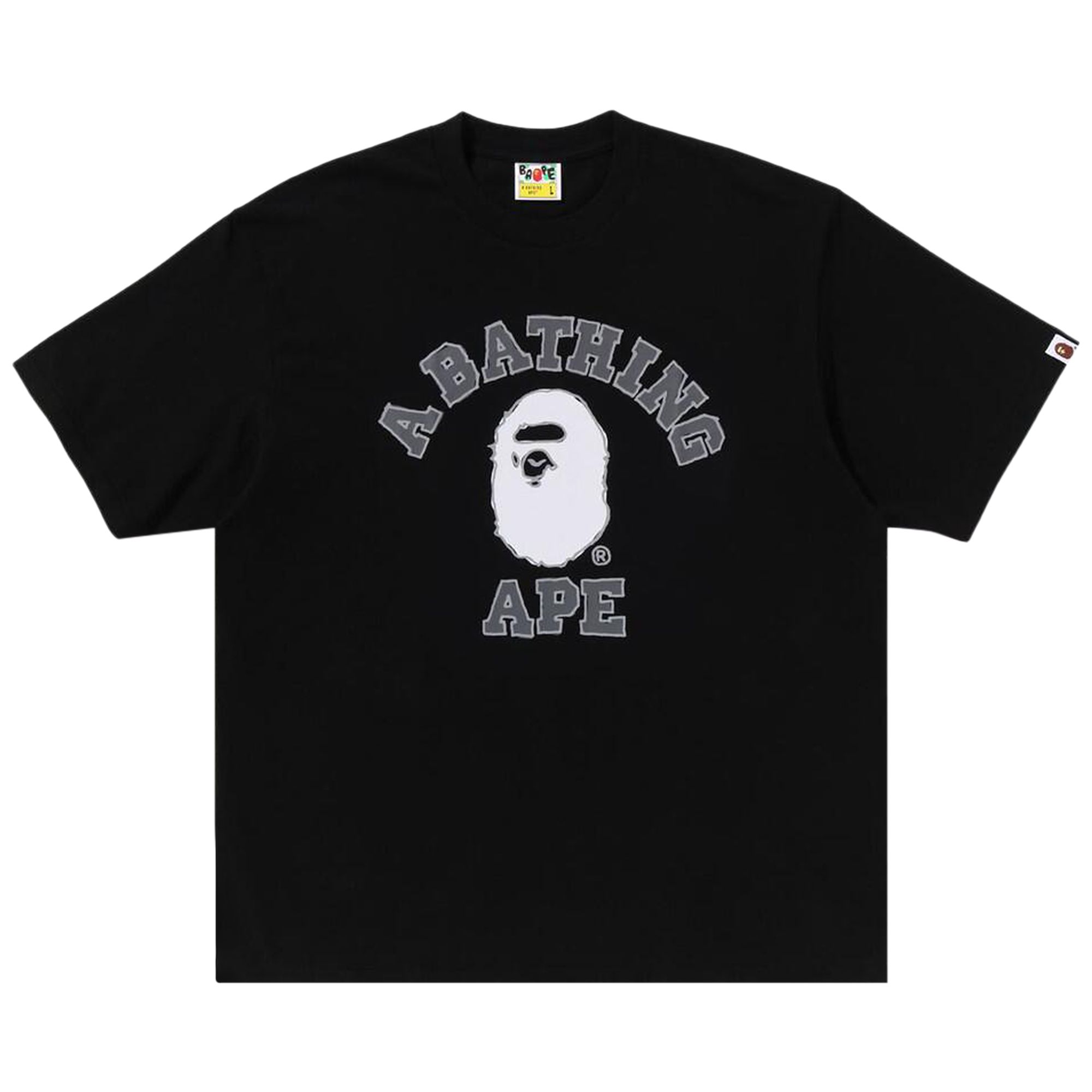 Pre-owned Bape Hand Drawn College Relaxed Fit Tee 'black' | Men's Size S