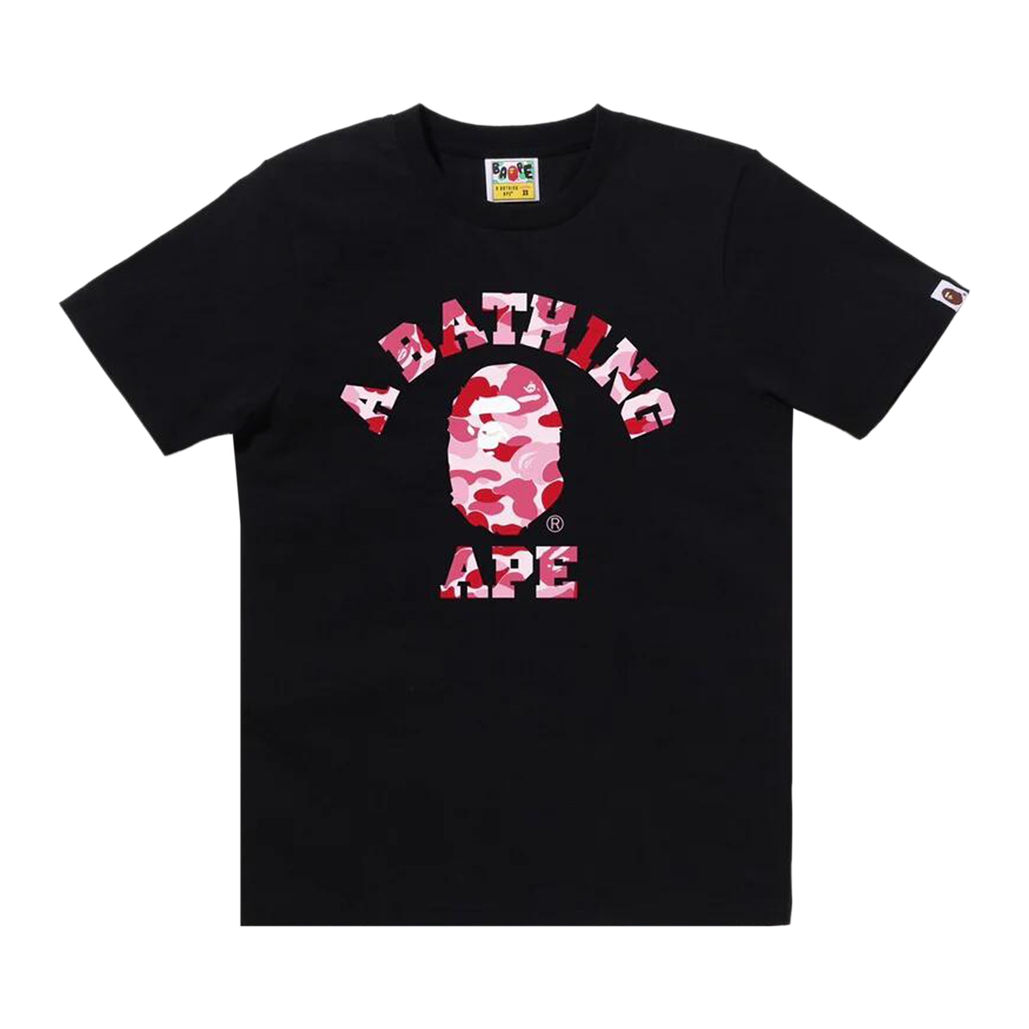 Pre-owned Bape Abc Camo College Tee 'black/pink' | Women's Size S