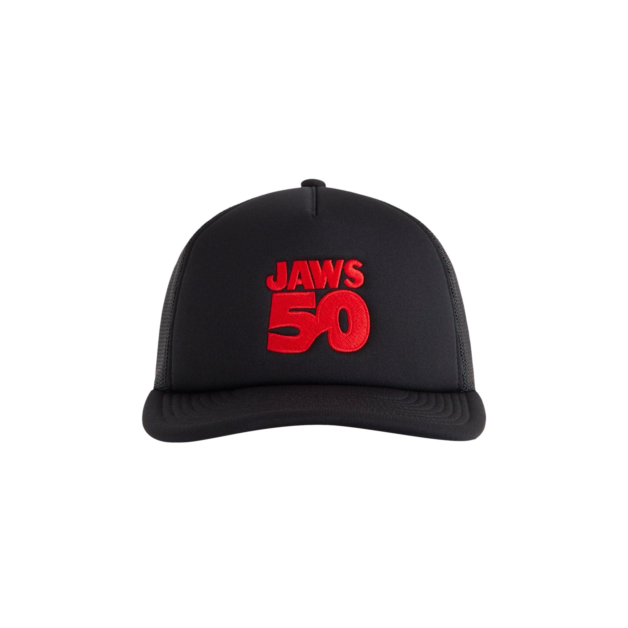 Pre-owned Kith For Jaws 50 Poly Foam Nolan Trucker Hat 'black' | Men's Size Onesize